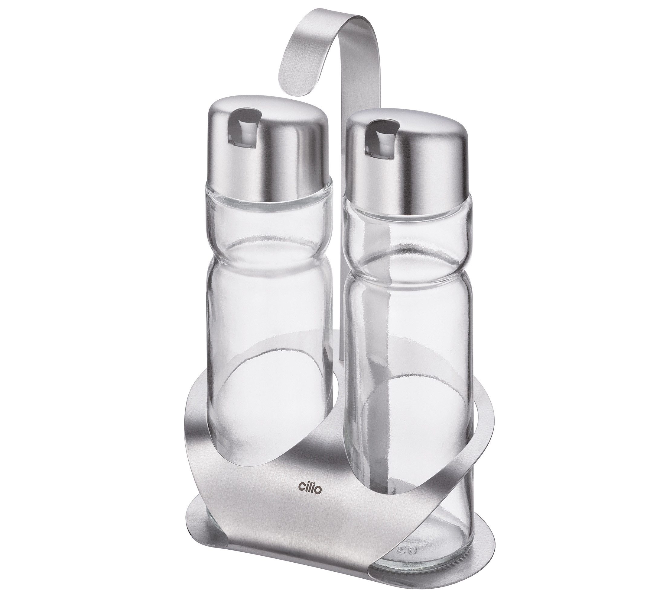 Cilio Menage-Set Essig & Öl Dosierer Spender Essigspender Ölspender Set 2tlg cilio, (Set bestehend aus Essig- und Ölspender sowie 1 Ständer)