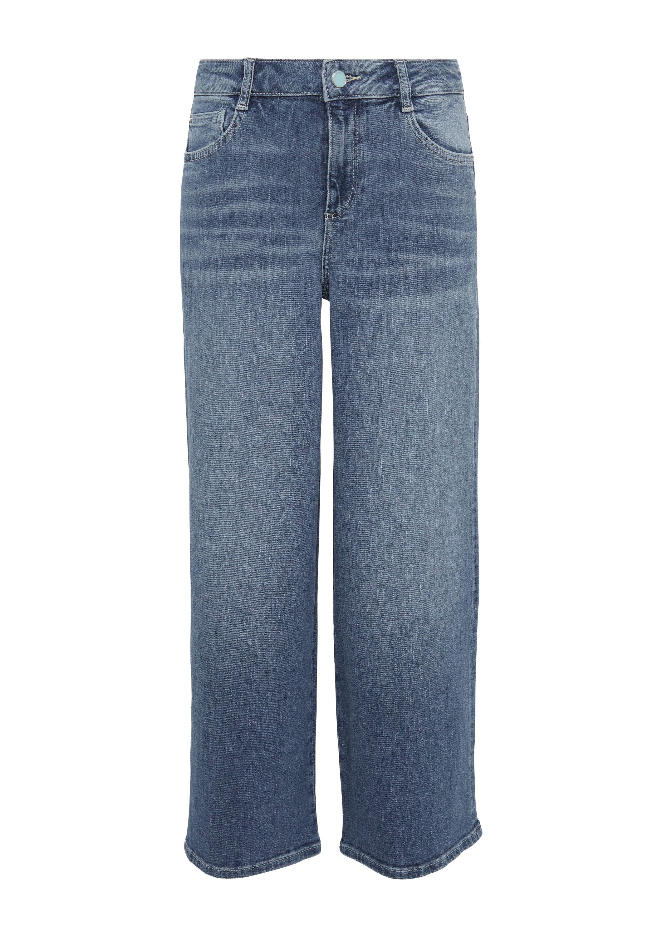 comma Weite Jeans Jeans-Hose Culotte aus Denim