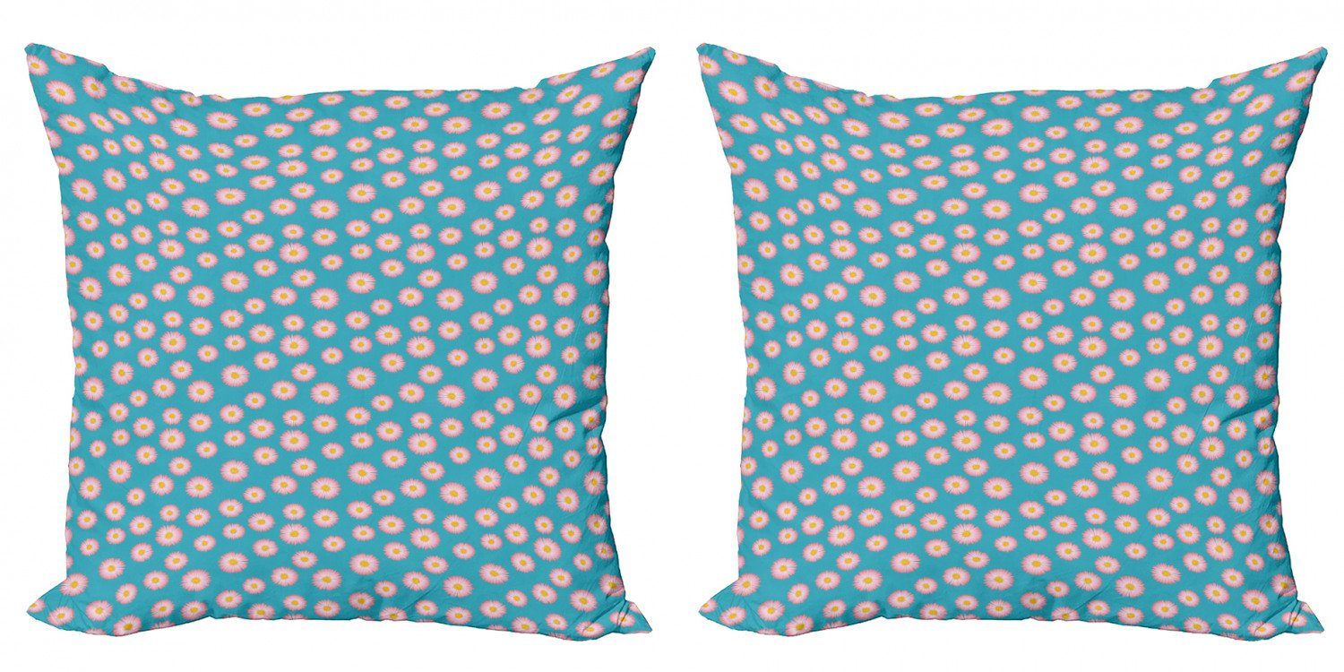 Kissenbezüge Modern Accent Digitaldruck, Blau Doppelseitiger Stück), Blütenblatt (2 Zarte Und Abakuhaus Pink