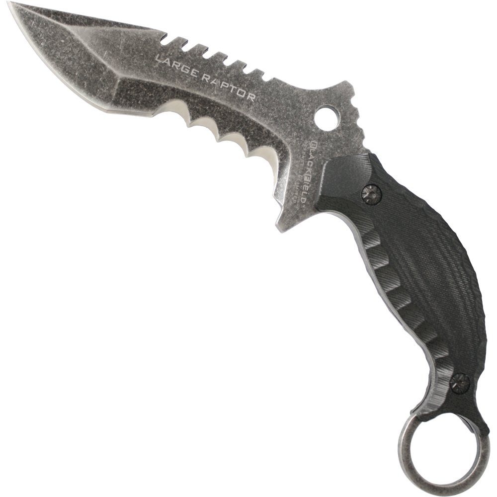 Haller Messer Survival Knife BlackField Large Raptor Karambit Messer