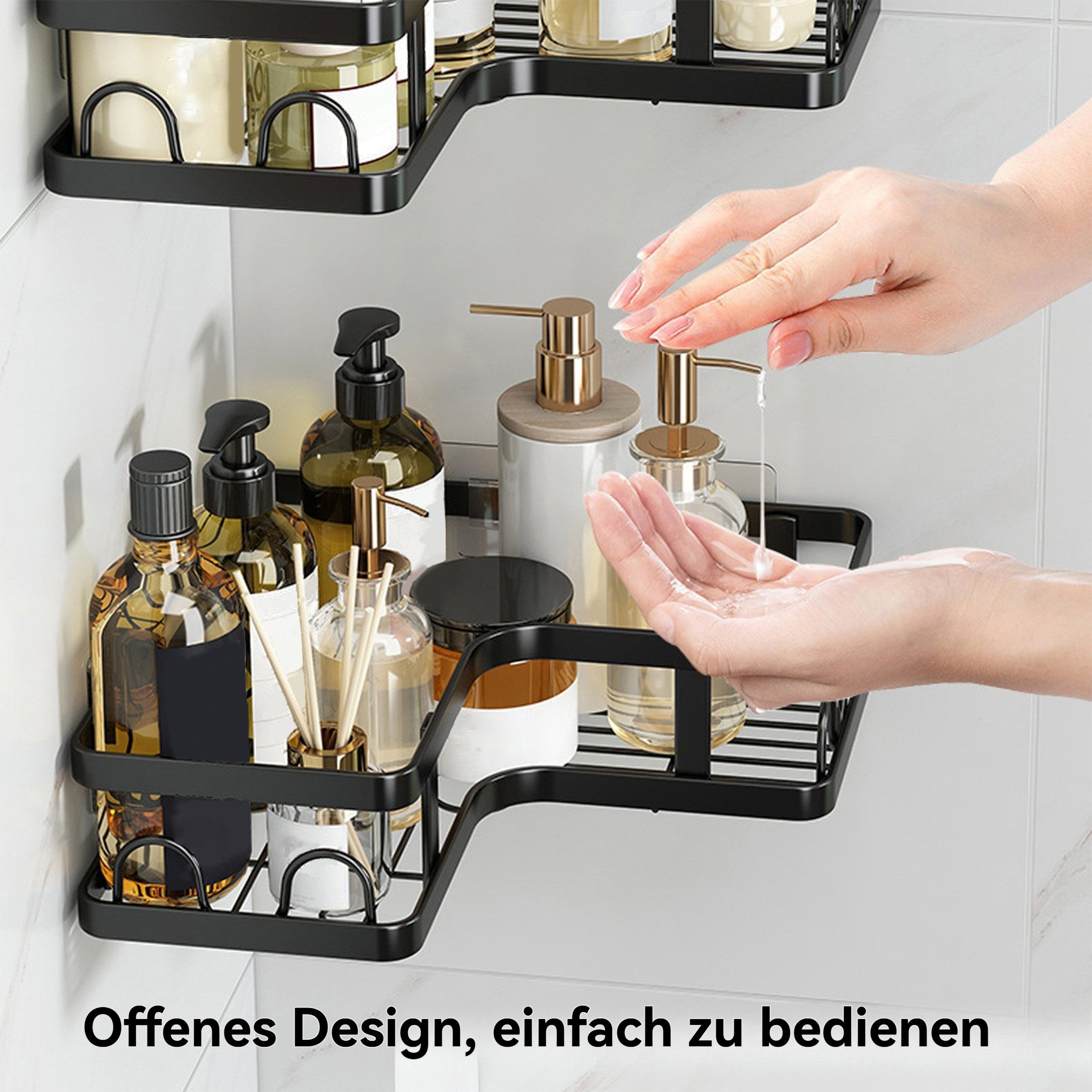 Masbekte Duschregal 3er-Set Eck-Duschregal, Badezimmerregal mit günstig online kaufen