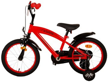 TPFSports Kinderfahrrad Disney Cars 16 Zoll Rücktritt und Handbremse, 1 Gang, (Jungsfahrrad - Jungen Kinderrad - ohne Schaltung - Sicherheitsgriffe), Kinder Jugend Fahrrad 16 Zoll - Jungsfahrrad - Rot