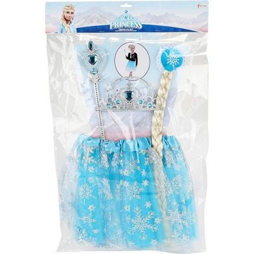 Toi-Toys Kostüm Eisprinzessin Verkleidungsset, mit Tutu, Tiara, Zopf & Stab