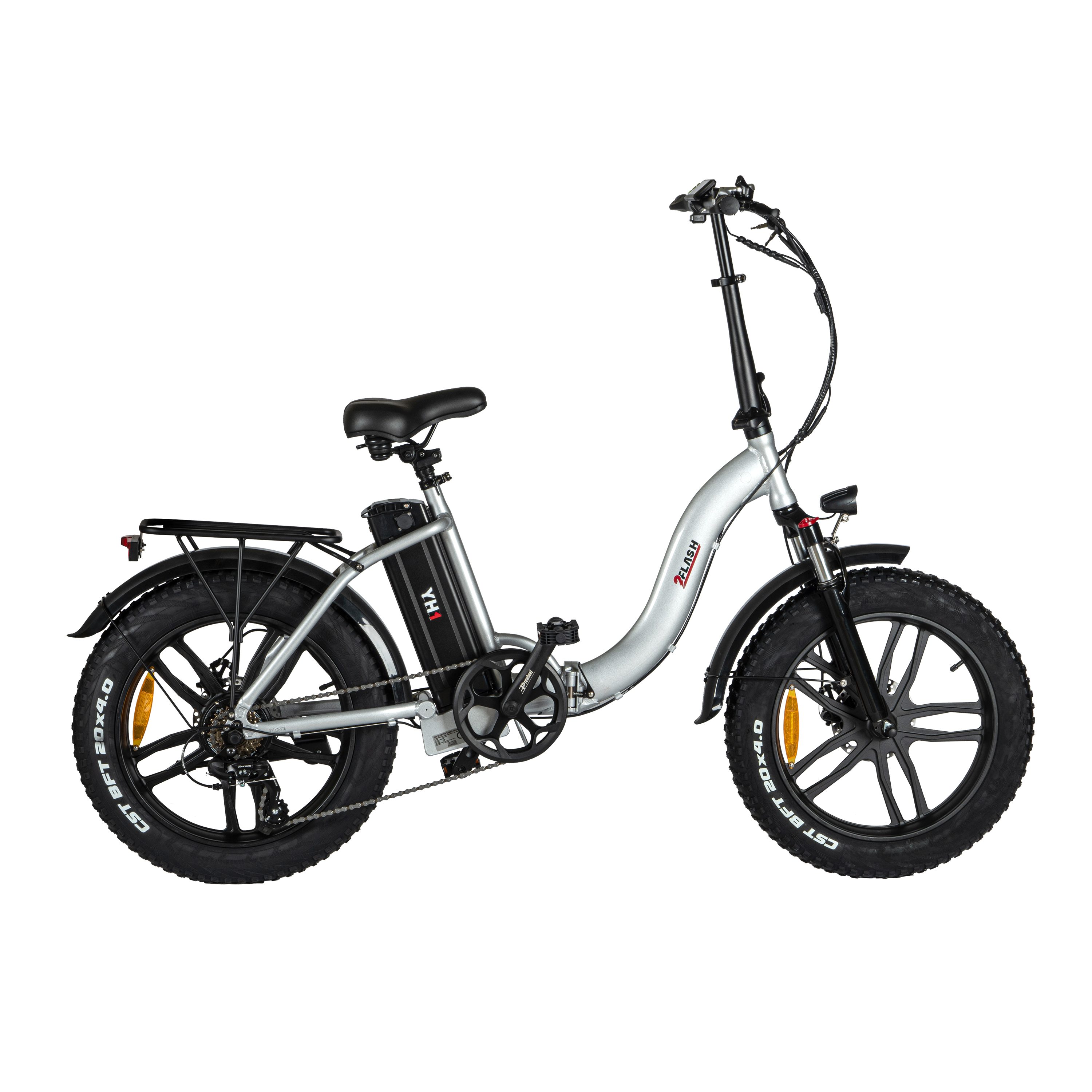 2FLASH E-Bike 2Flash YH1 Foldable E-Bike, 20 Zoll, Klapprad, 36V 10 Ah (360Wh), 7 Gang, Kettenschaltung, Heckmotor, 360,00 Wh Akku, (1 tlg), klappbar, StVZO metall