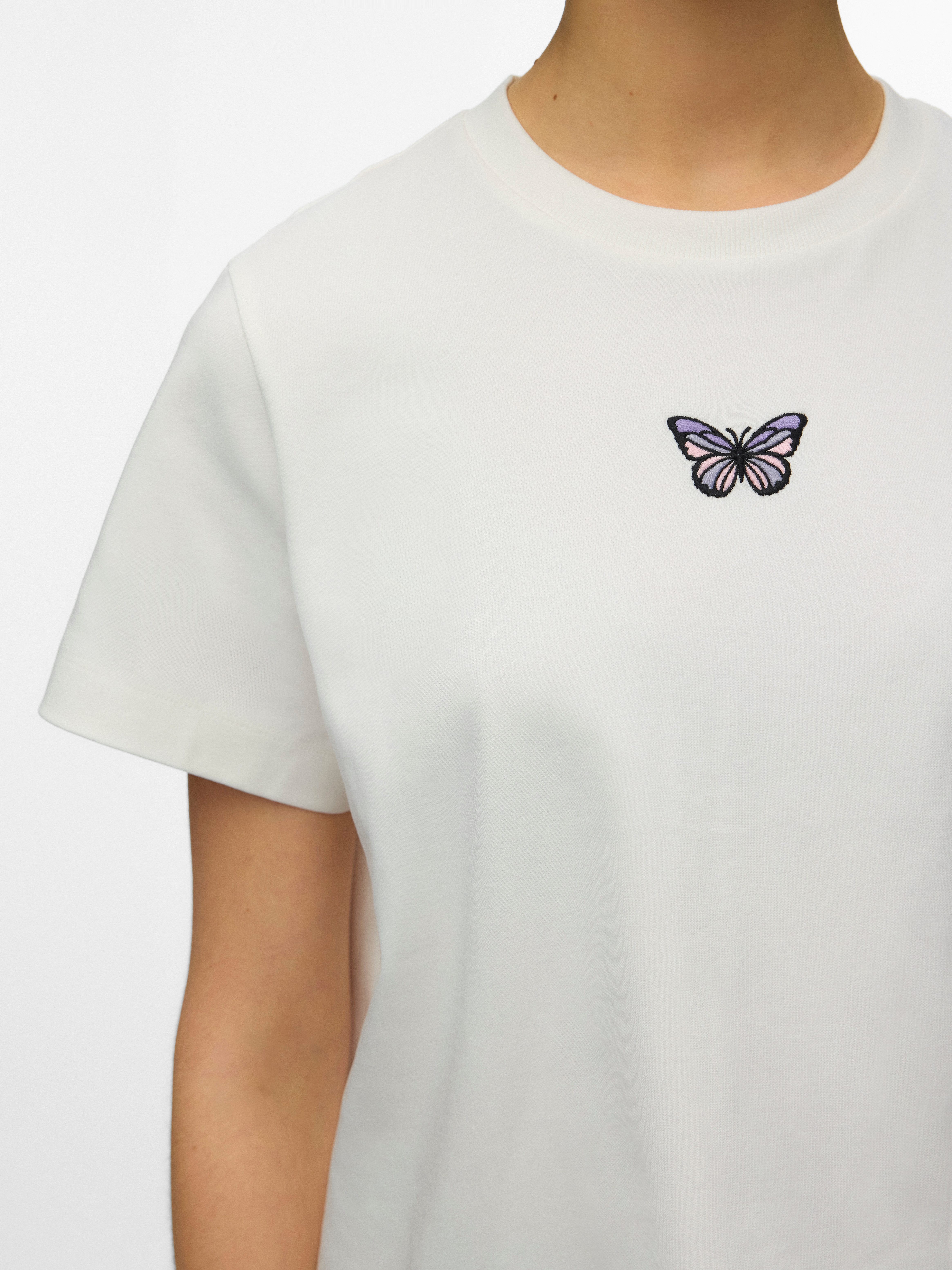 Vero Moda Kurzarmshirt VMSARA METTE SS TOP BOX JRS GA NOOS Baumwolle, regular fit