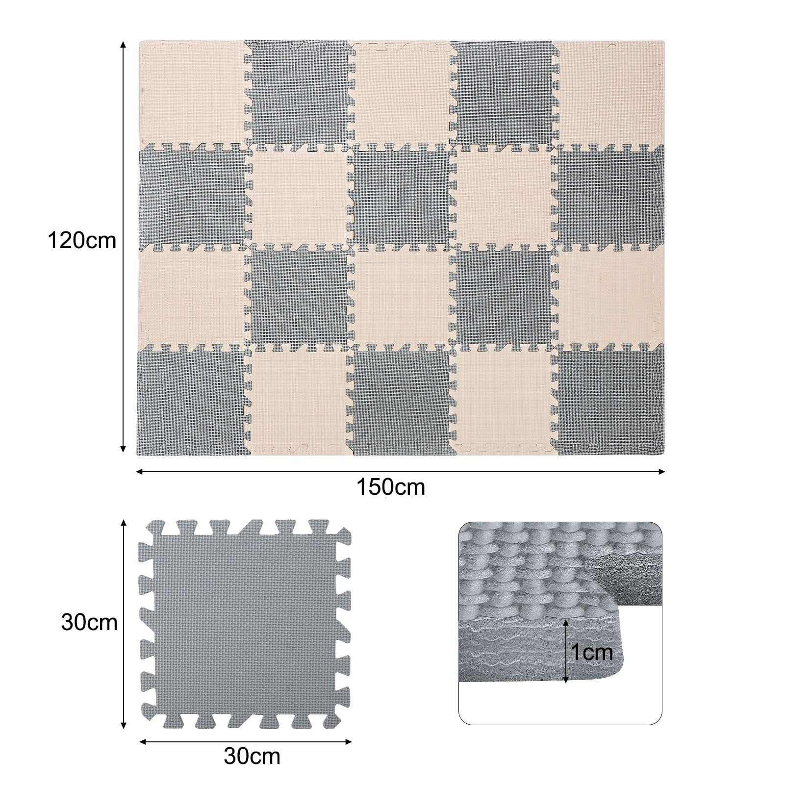 Youyijia Schaumstoffeinlage 20-teiliges Baby Spielmatten-Set, 30 x 30 x 1 cm