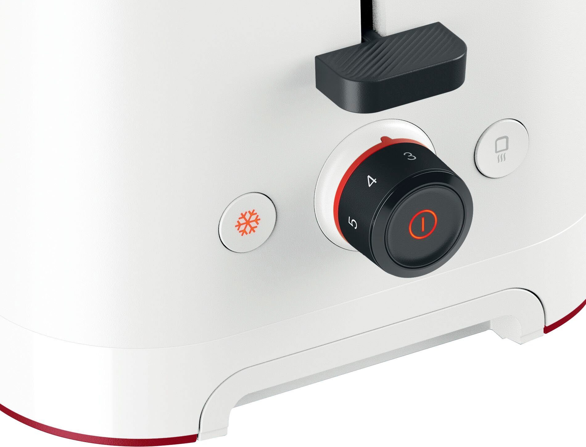 BOSCH Toaster MyMoment TAT3M121, 2 Schlitze, für 2 Scheiben, 950 W, entnehmbarer Brötchenaufsatz, Auftaufunktion, Brotzentrierung, AutoOff – Bild 5 von 5