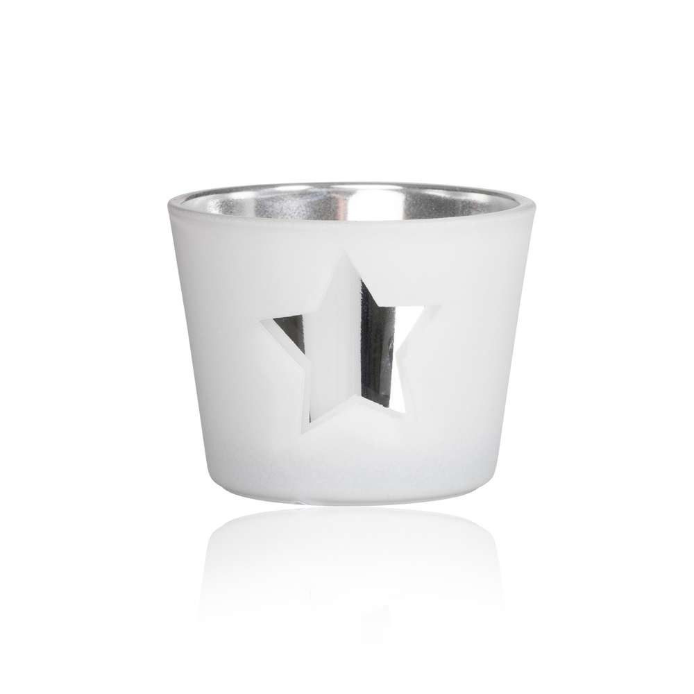 Sandra Rich Teelichthalter SANDRA RICH, GLAS-TEELICHT "STAR" STERN, verspiegelt ca 4,5cm.
