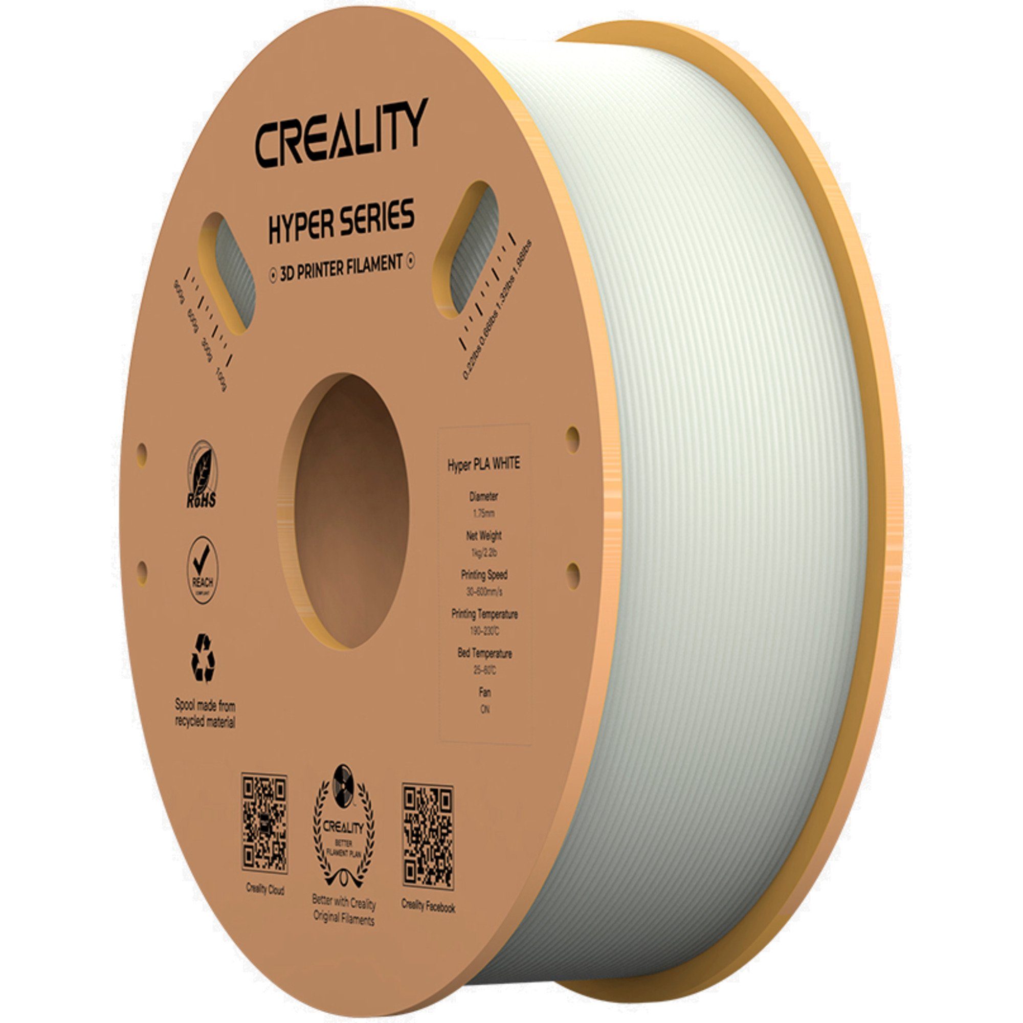 Creality Filament Creality Hyper PLA Filament White, 3D-Filament, (1