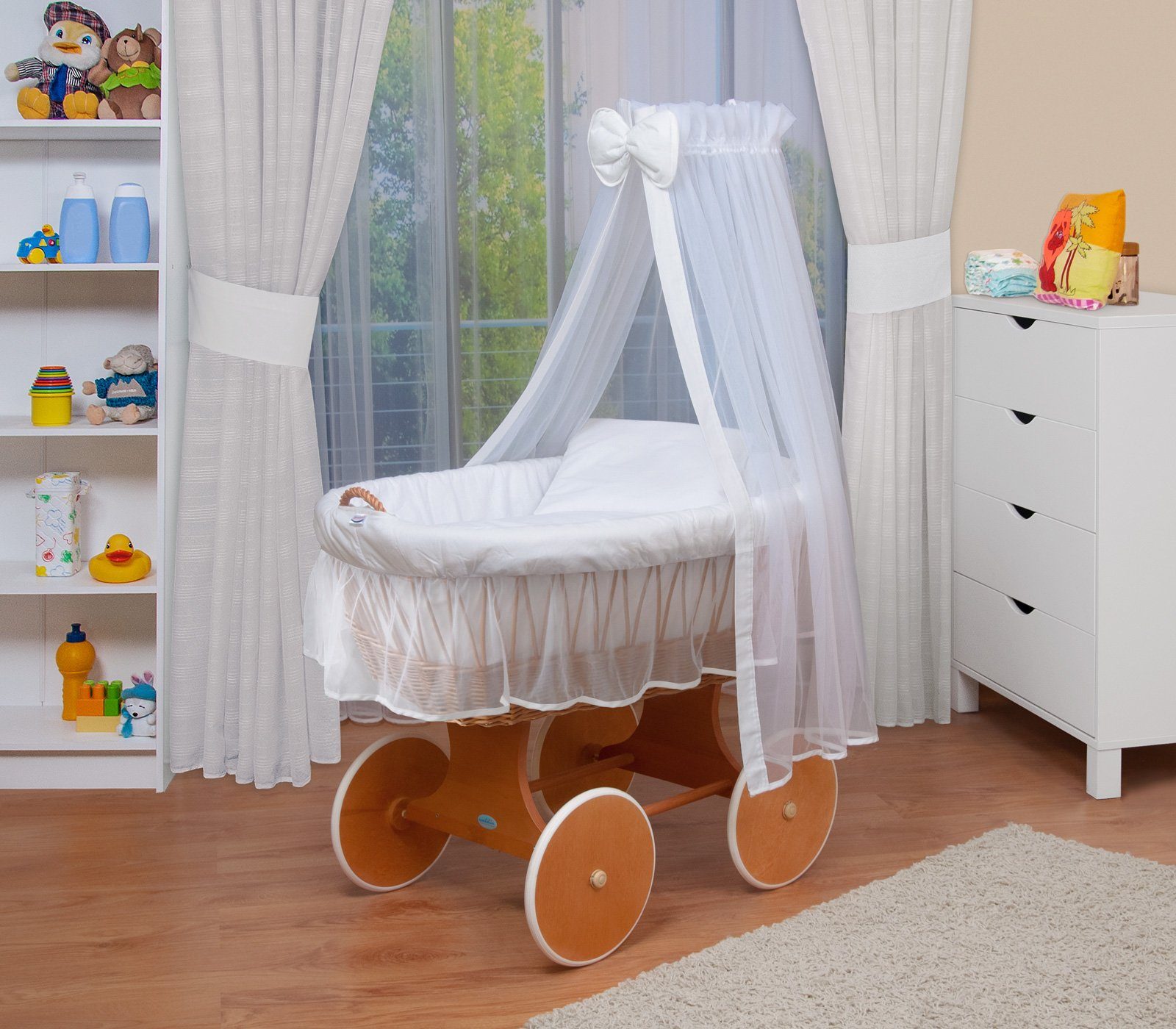Waldin Stubenwagen Waldin Baby Stubenwagen-Set mit Ausstattung,XXL
