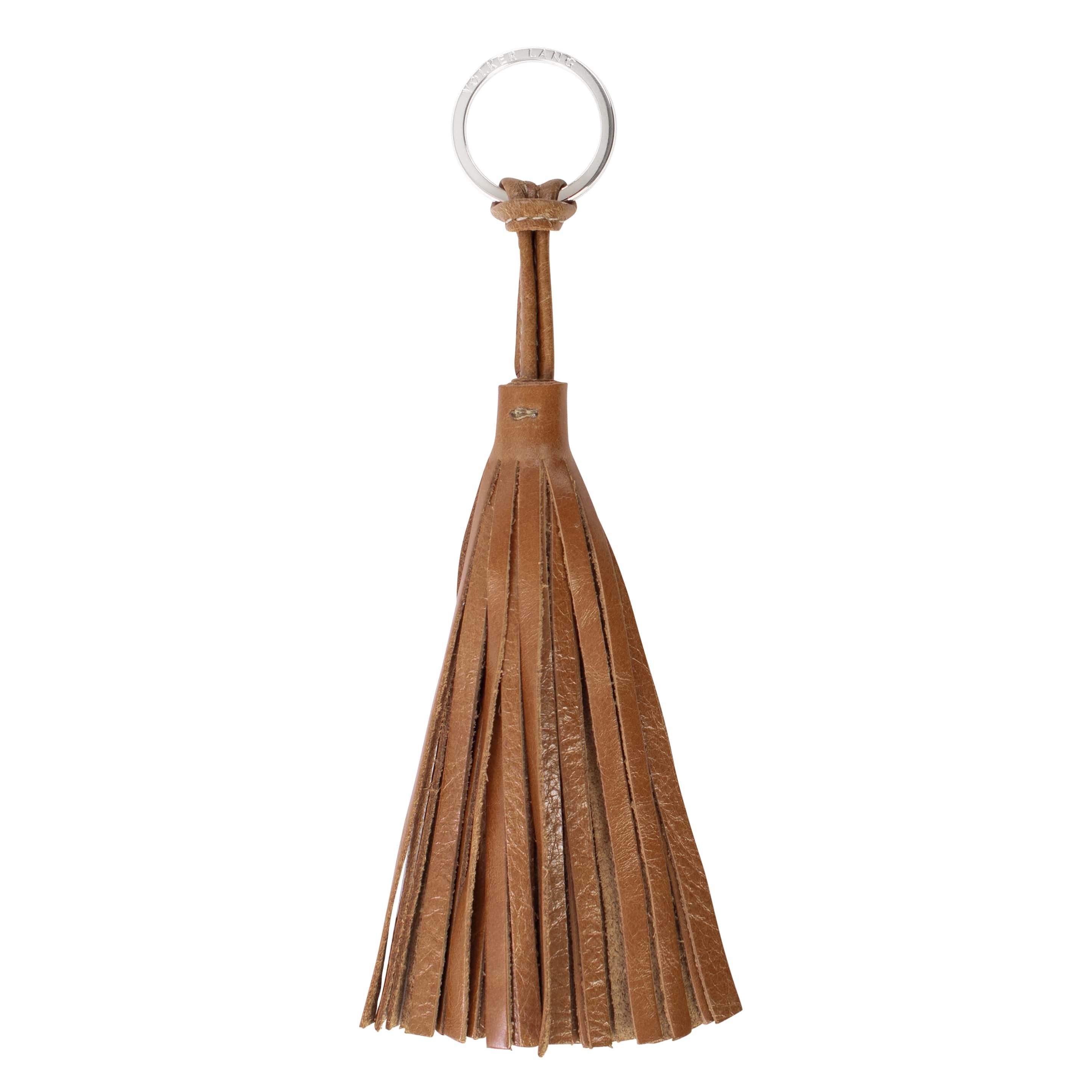 VOLKER LANG Schlüsselanhänger TASSEL, SR12 - Schlüsselring in Quasten-Form aus Leder