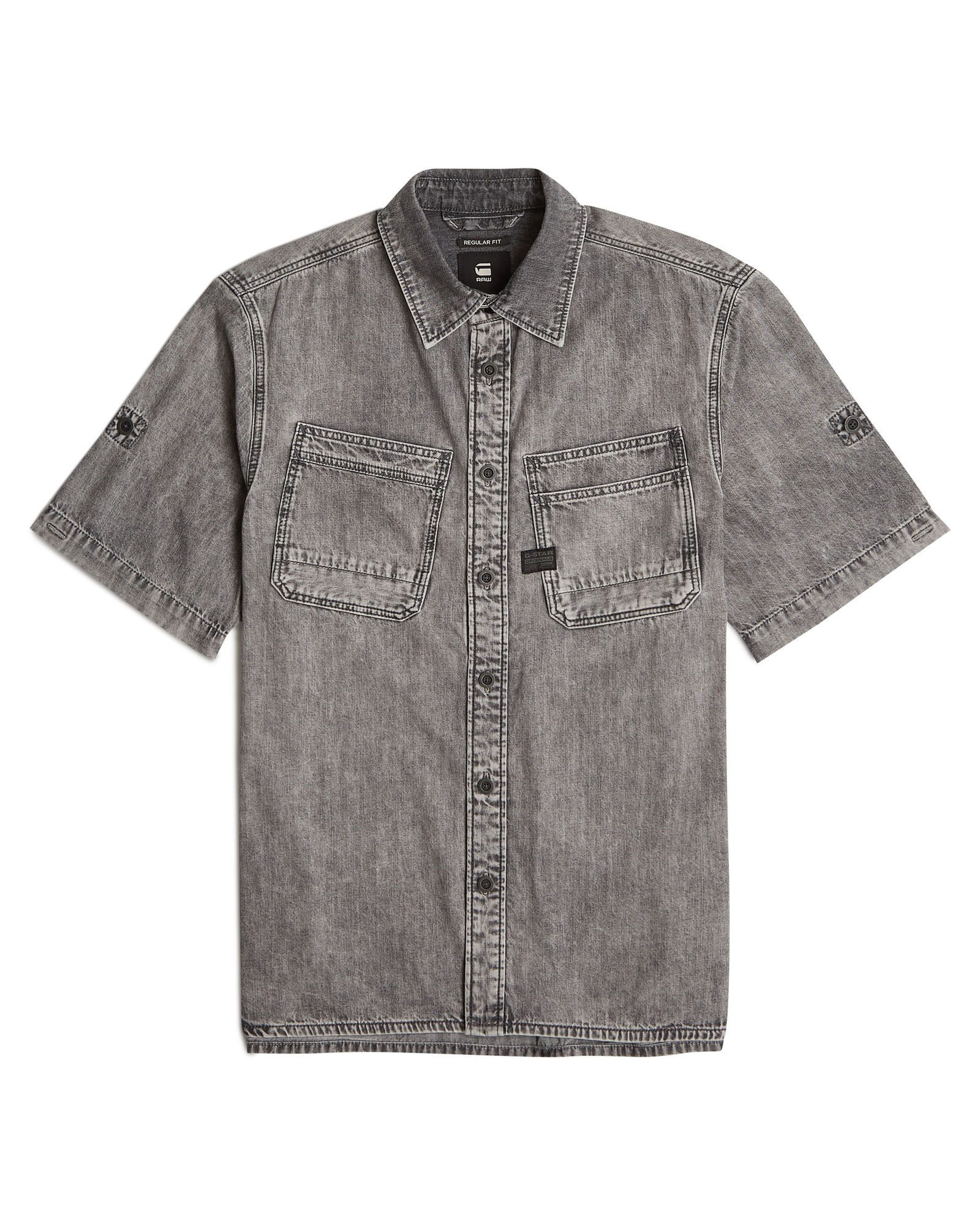 G-STAR Langarmshirt Slanted Double Pocket Regular Hemd