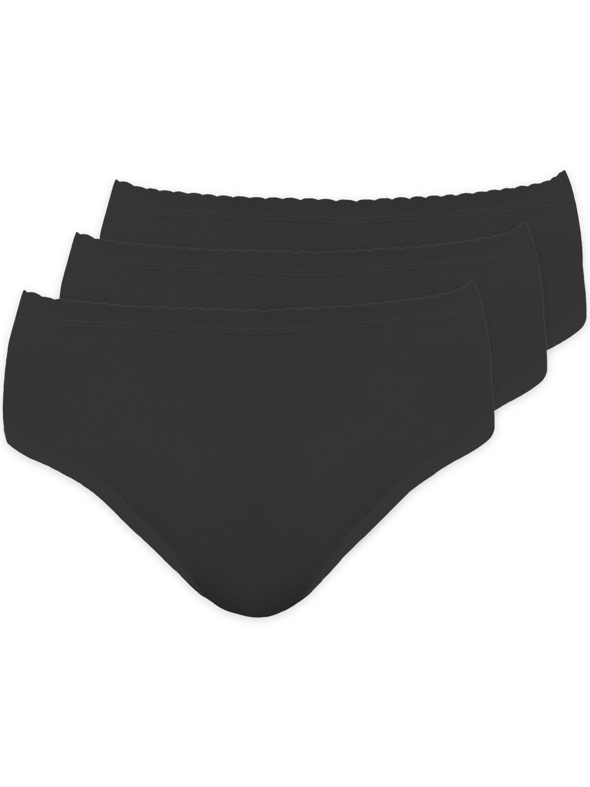 Pompadour Bikinislip 3er Pack Damen Jazzpant Pure (Packung, 3-St) gerundeter Beinausschnitt