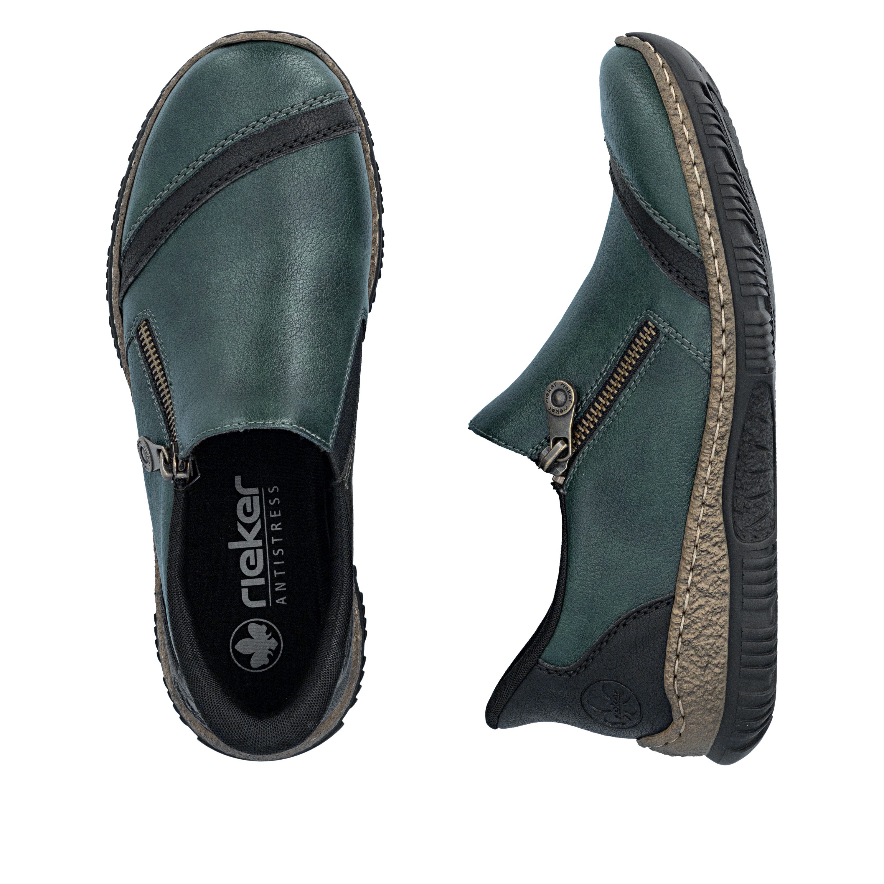 Rieker Ready2GO Slipper Casual-Halbschuh mit Reißverschluss und Stretcheinsatz