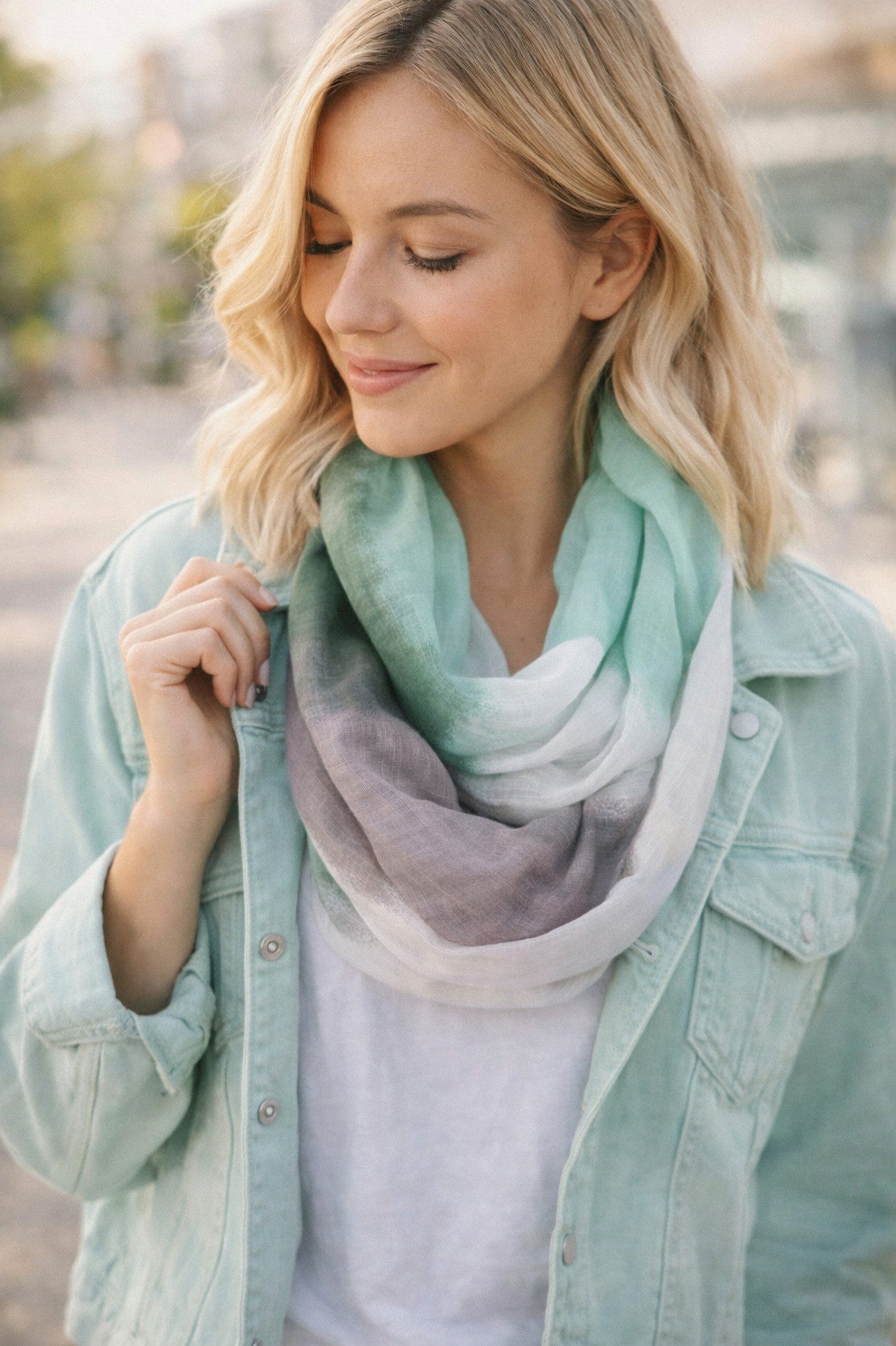 Ella Jonte Loop, im modernen Batik-Style – Weicher Schlauchschal in Trendfa günstig online kaufen