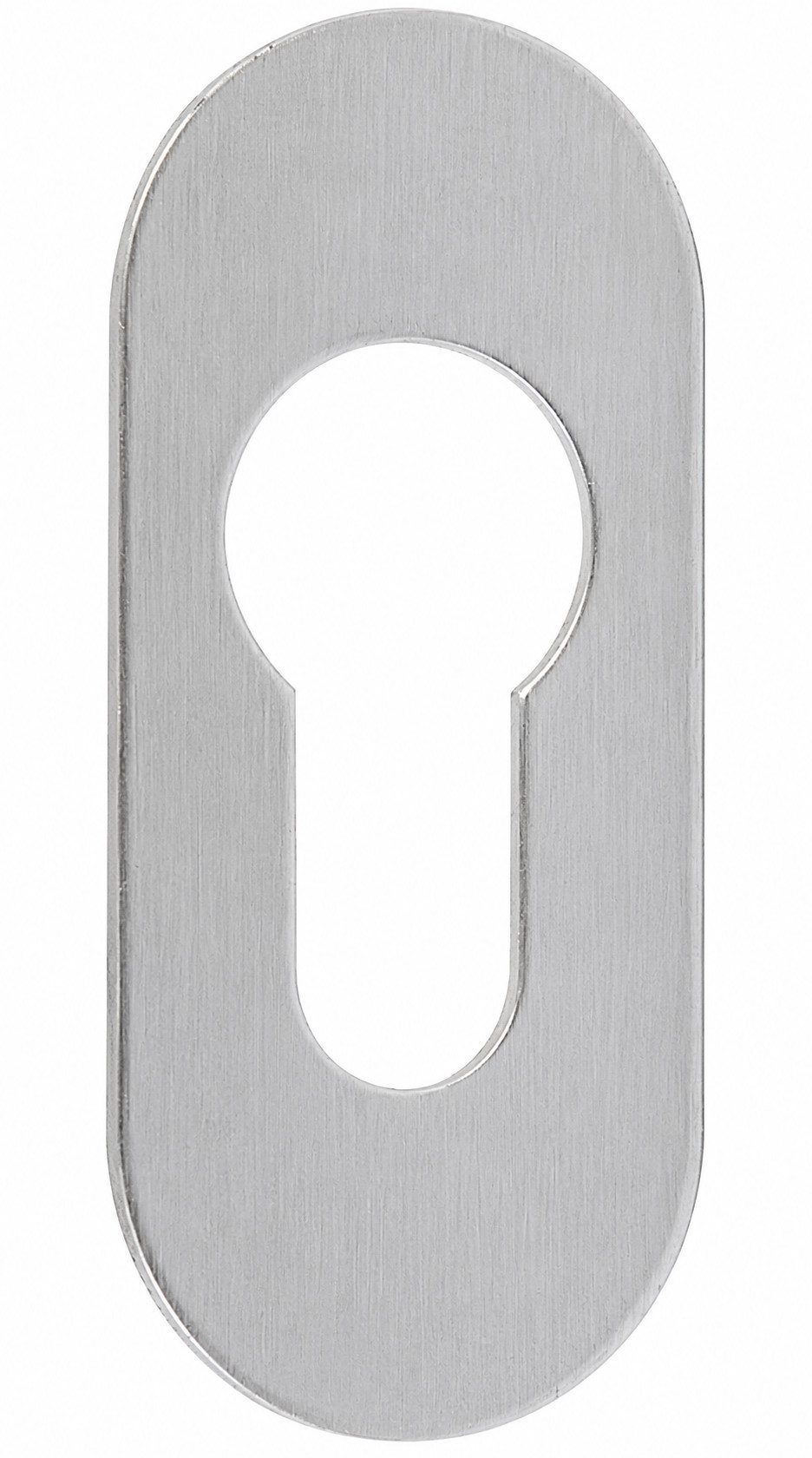 Erich Dieckmann GmbH Türbeschlag Klebe-Schlüsselrosette PZ oval – Edelstahl matt – selbstklebend (1 St), 65 x 28 mm – 3 mm Stärke