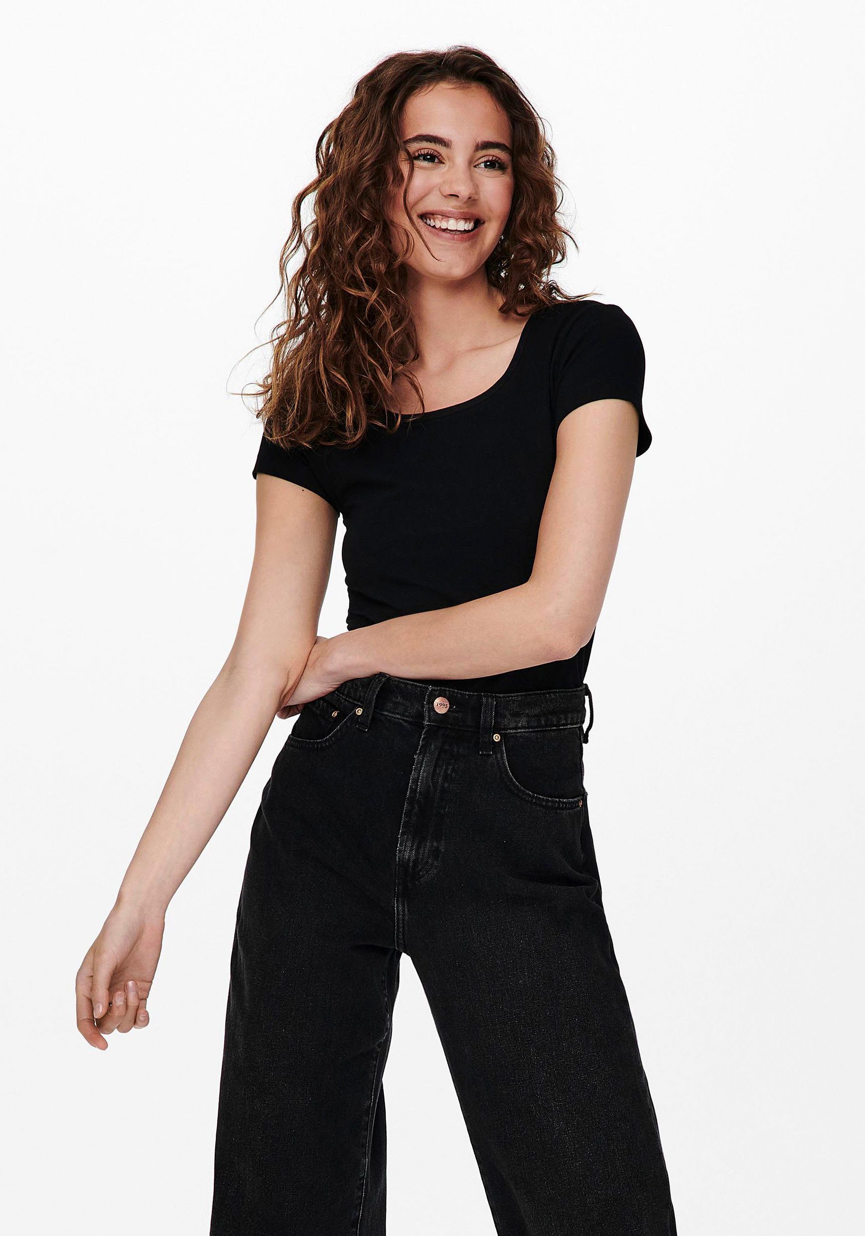 ONLY Rundhalsshirt ONLLIVELOVE LIFE S/S O-NECK TOP (Packung, 2-tlg)