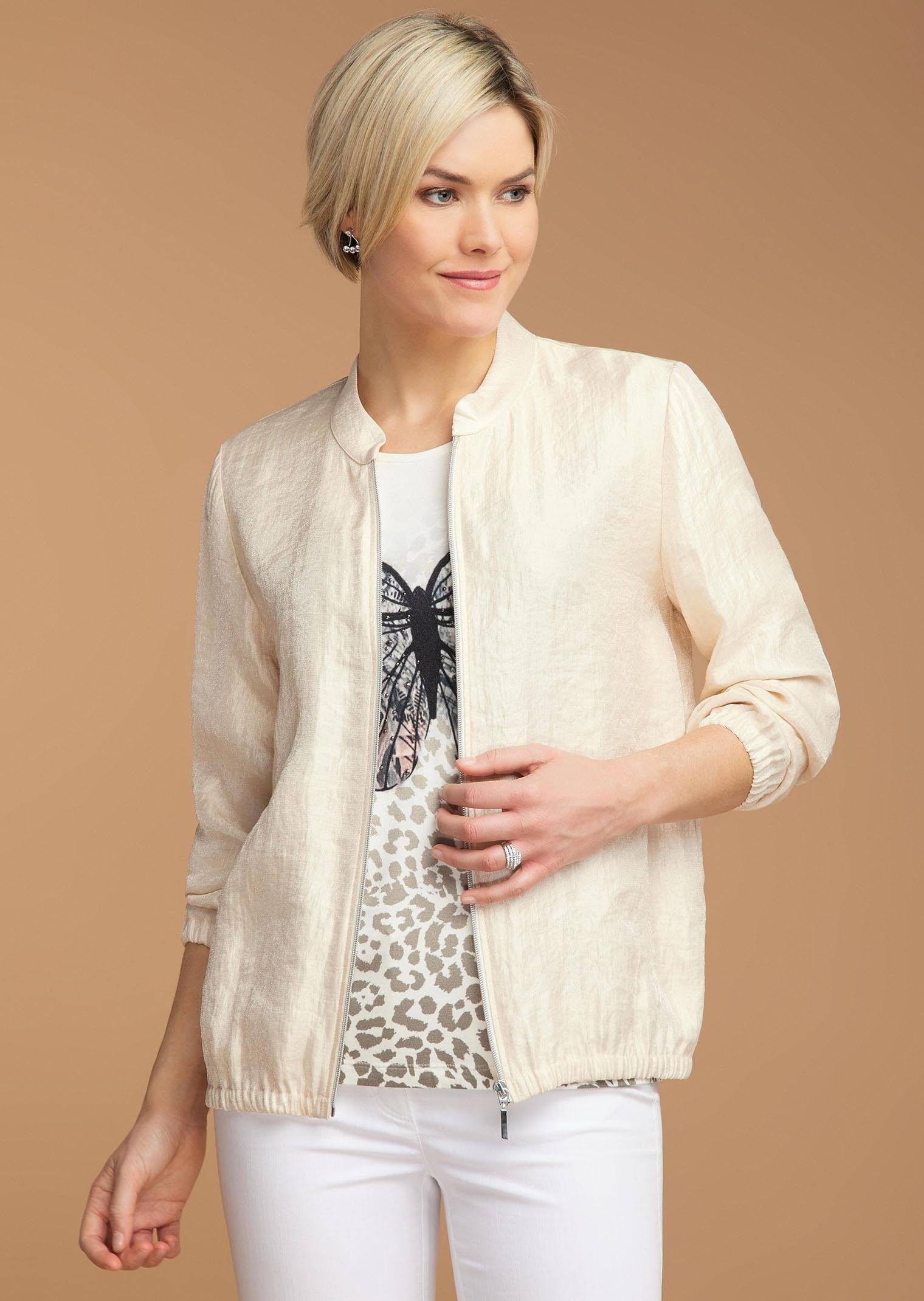 Damen Glitzerjacke Mit Pailletten - Glänzende Bomberjacke Für Party & Alltag