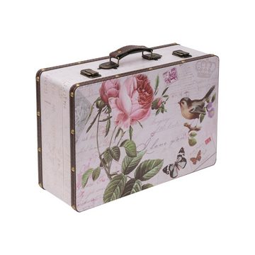 HMF Aufbewahrungsbox Vintage Koffer, Multifunktionskoffer (1 St), Handgefertigter Geschenkkoffer im Rosen Design, 38x26x13 cm