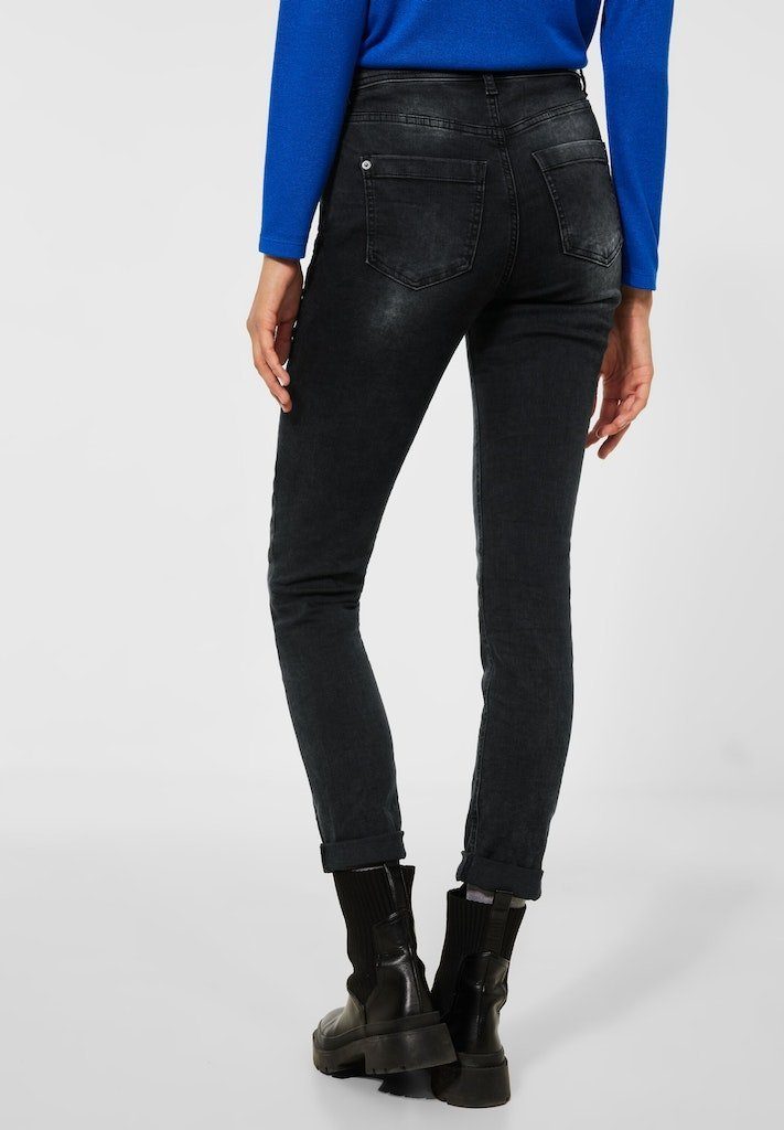 Jeans / QR Style ONE Jane,hw,black ONE STREET Bequeme / STREET Da.Jeans