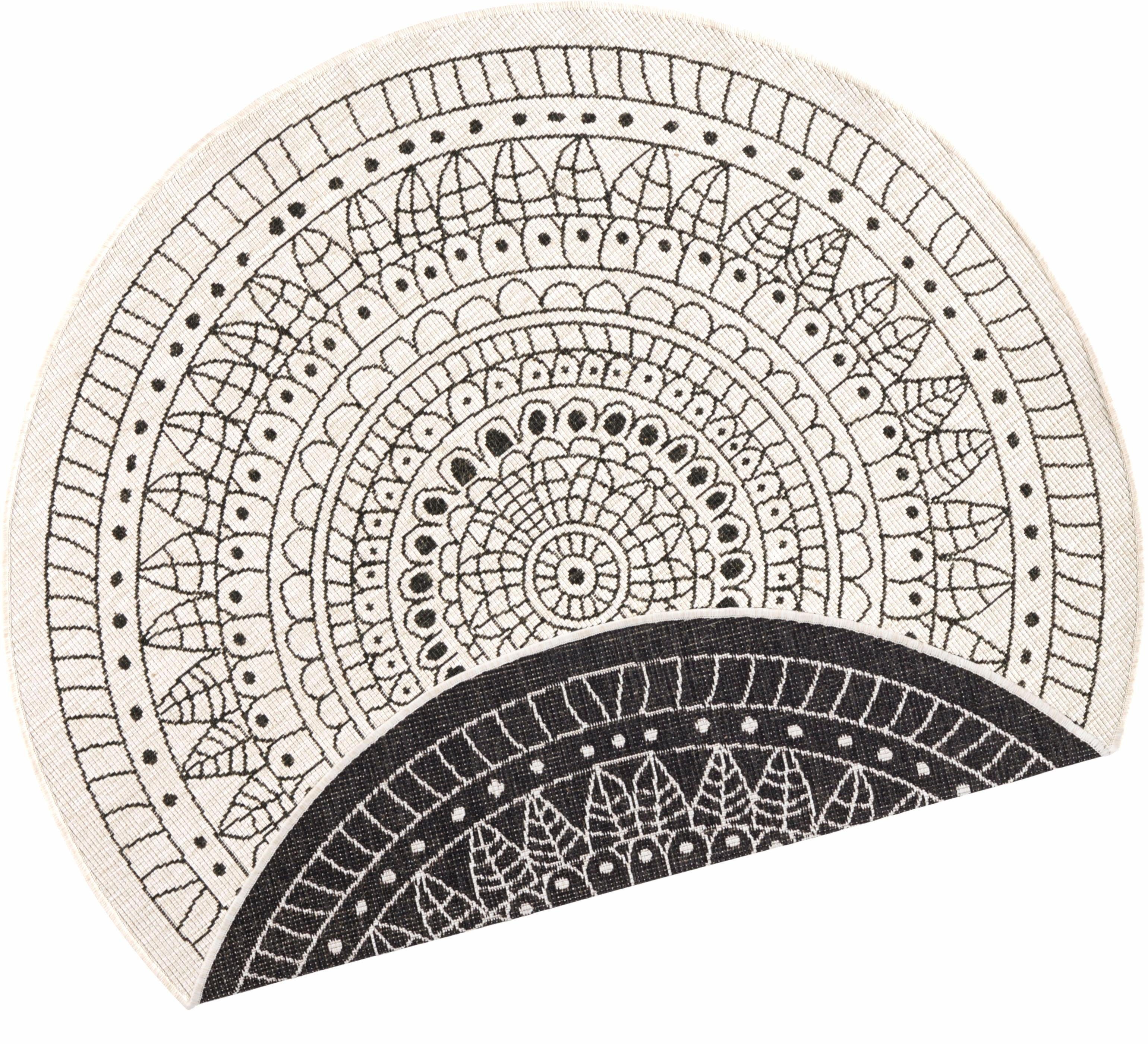 HANSE Home Teppich Porto Wendeteppich, rund, Höhe: 5 mm, In-& Outdoor, Wetterfest, Balkon, Garten, Wohnzimmer, Wasserfest