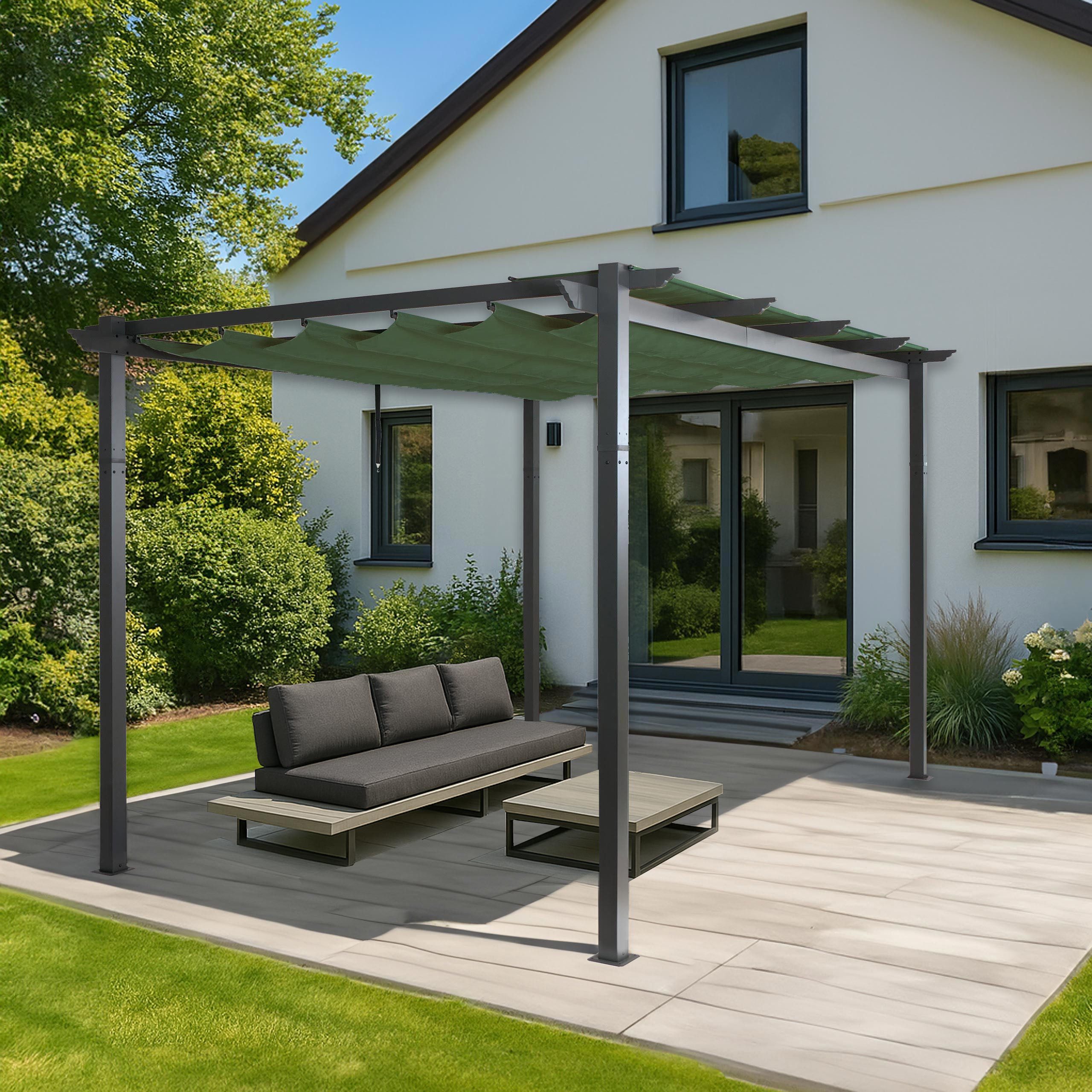 MCW Pergola MCW-N93-3x4, BxTxH: 400x300x240 cm, Stabiles Gestell, Inklusive Befestigungsmaterial
