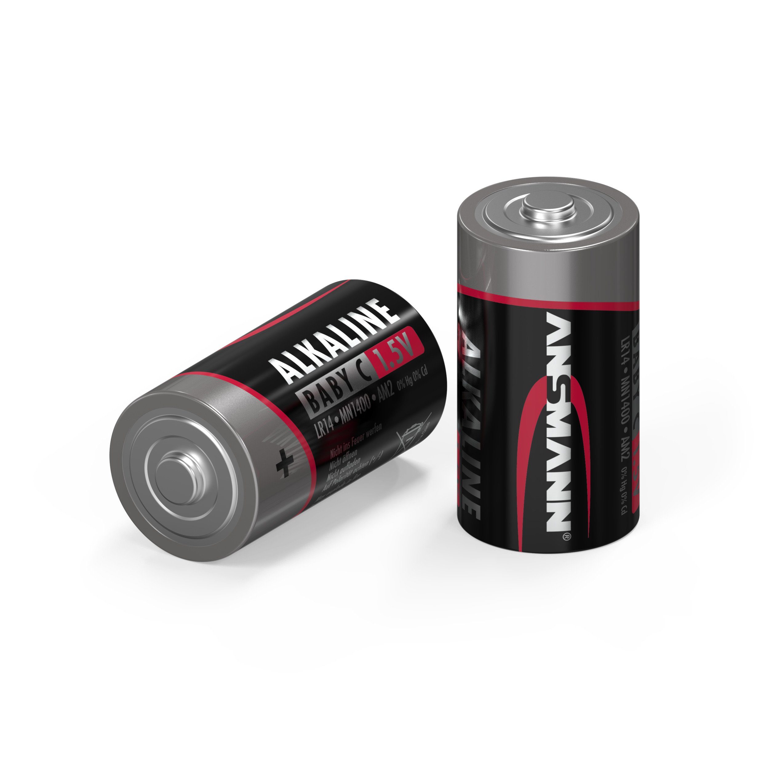 ANSMANN® Ansmann Batterien Baby C LR14 4 Stück 1,5V - Alkaline Batterie  auslaufsicher Batterie
