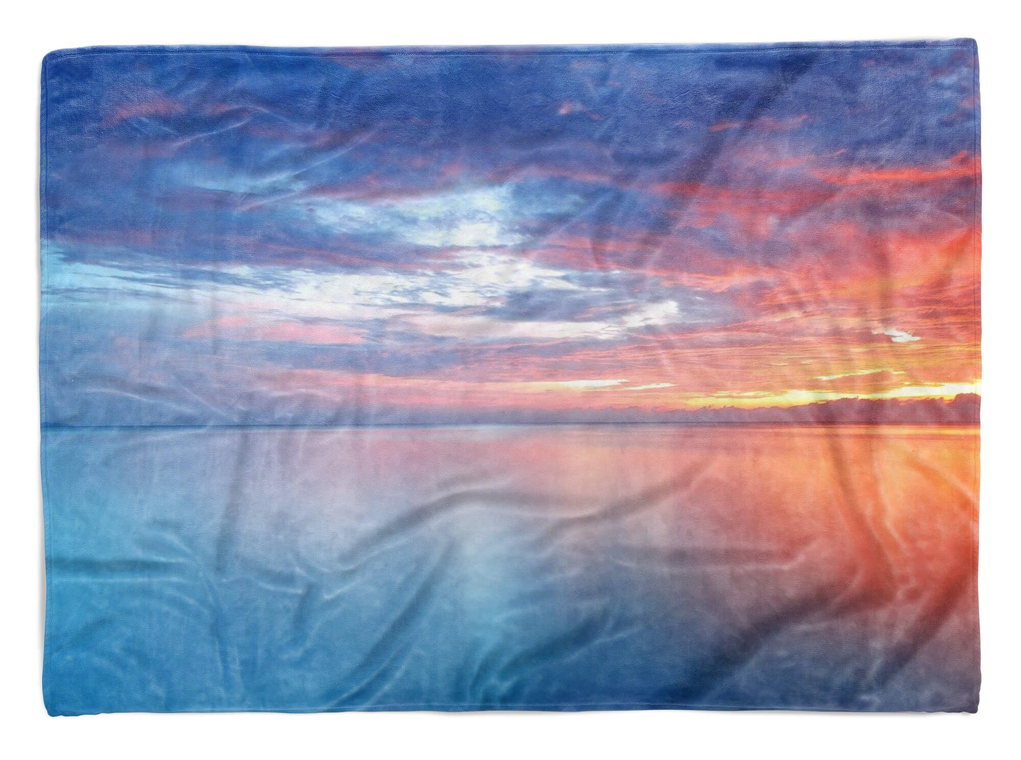 Sinus Art Handtücher Handtuch Strandhandtuch Saunatuch Kuscheldecke mit Fotomotiv Malerisch Meer Abe, Baumwolle-Polyester-Mix (1-St), Handtuch