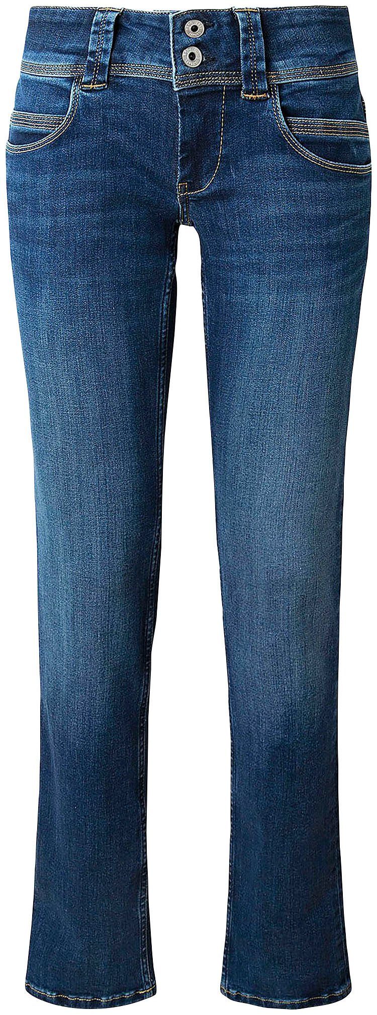 blau-ausgewaschen Regular-fit-Jeans mit Pepe VENUS Jeans Badge