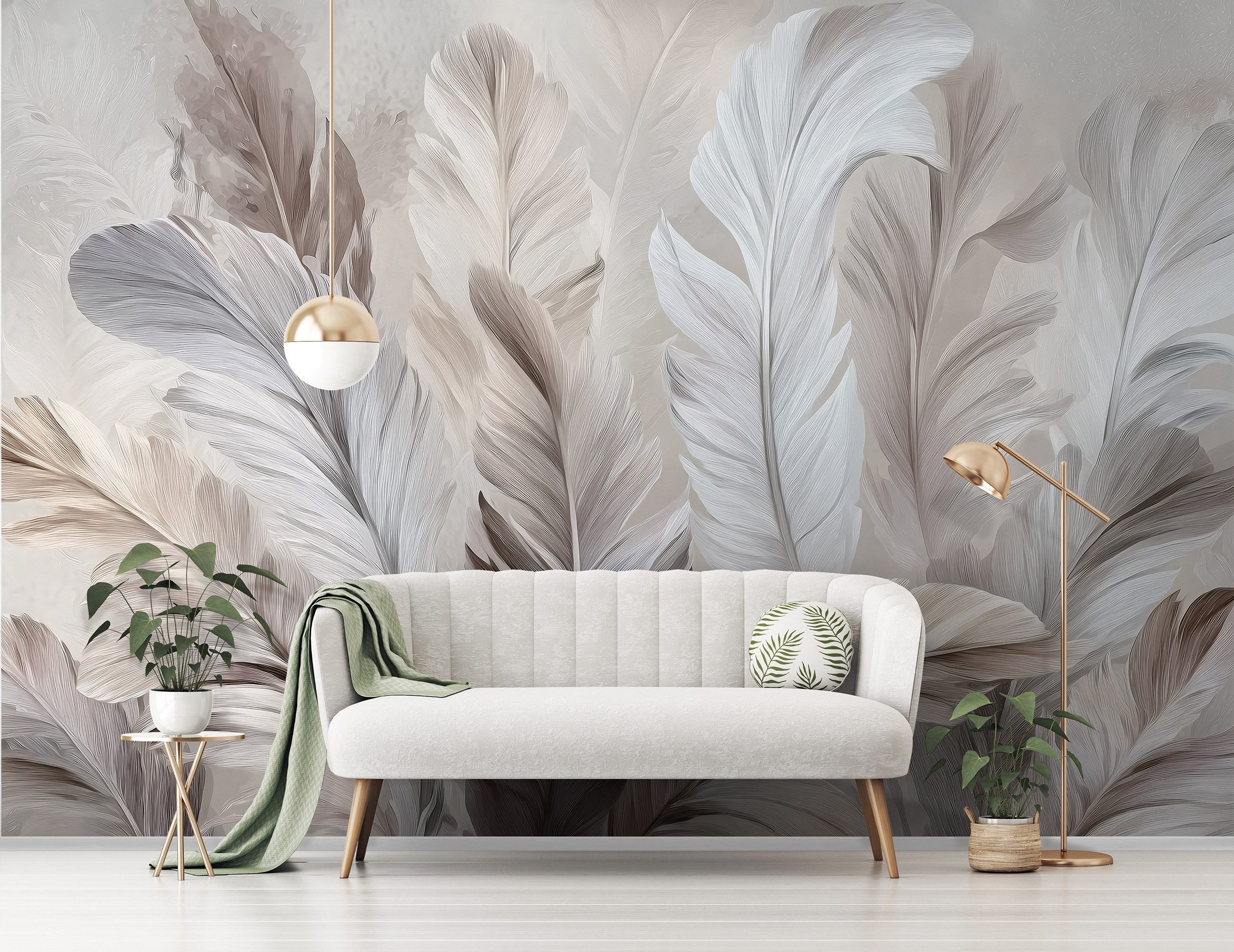 Wallarena Fototapete Federn Weiß Natur Grau Vlies Tapete Wohnzimmer Schlafz günstig online kaufen