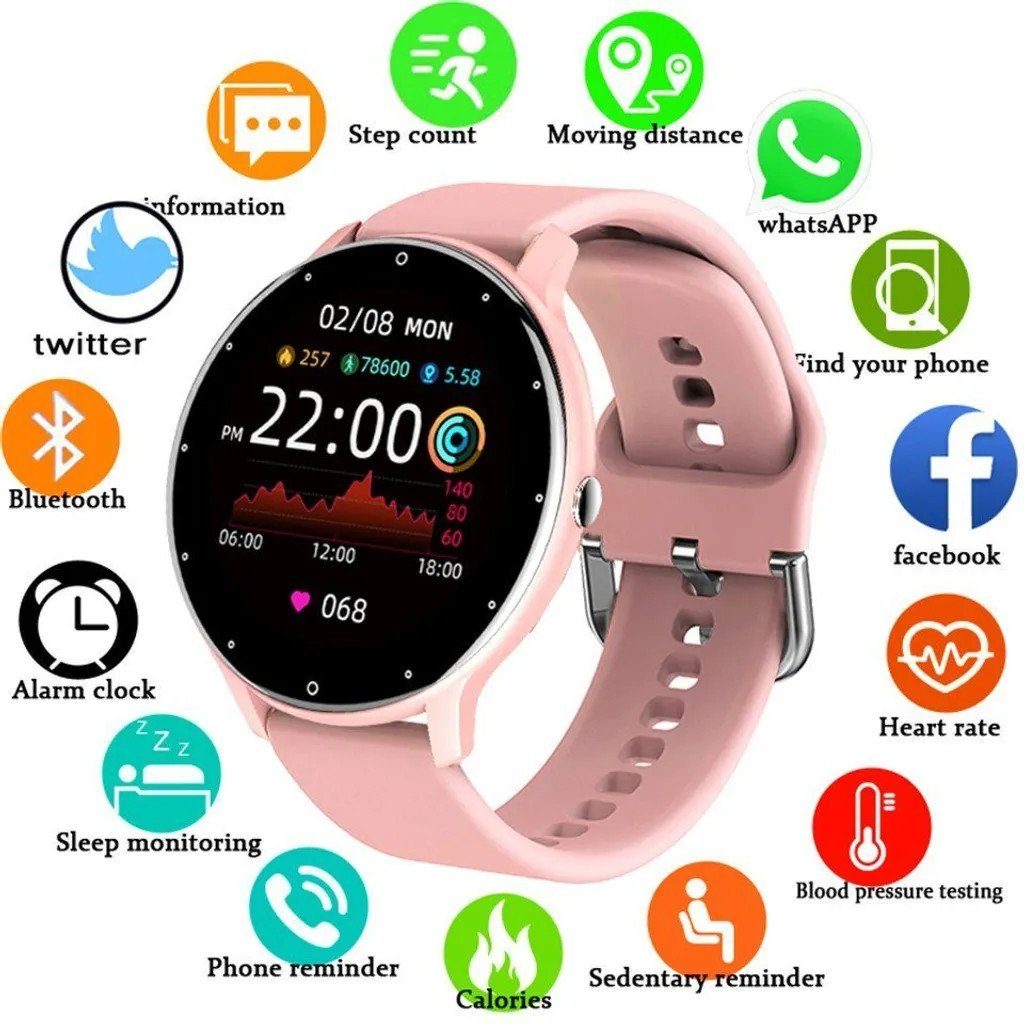 autolock Smartwatch mit Blutdruckmessung,Fitness-Tracker,Gesundheits-Tracker Smartwatch (1,28 Zoll), IP67,wasserdichte Smartwatch für Damen und Herren Smartwatch