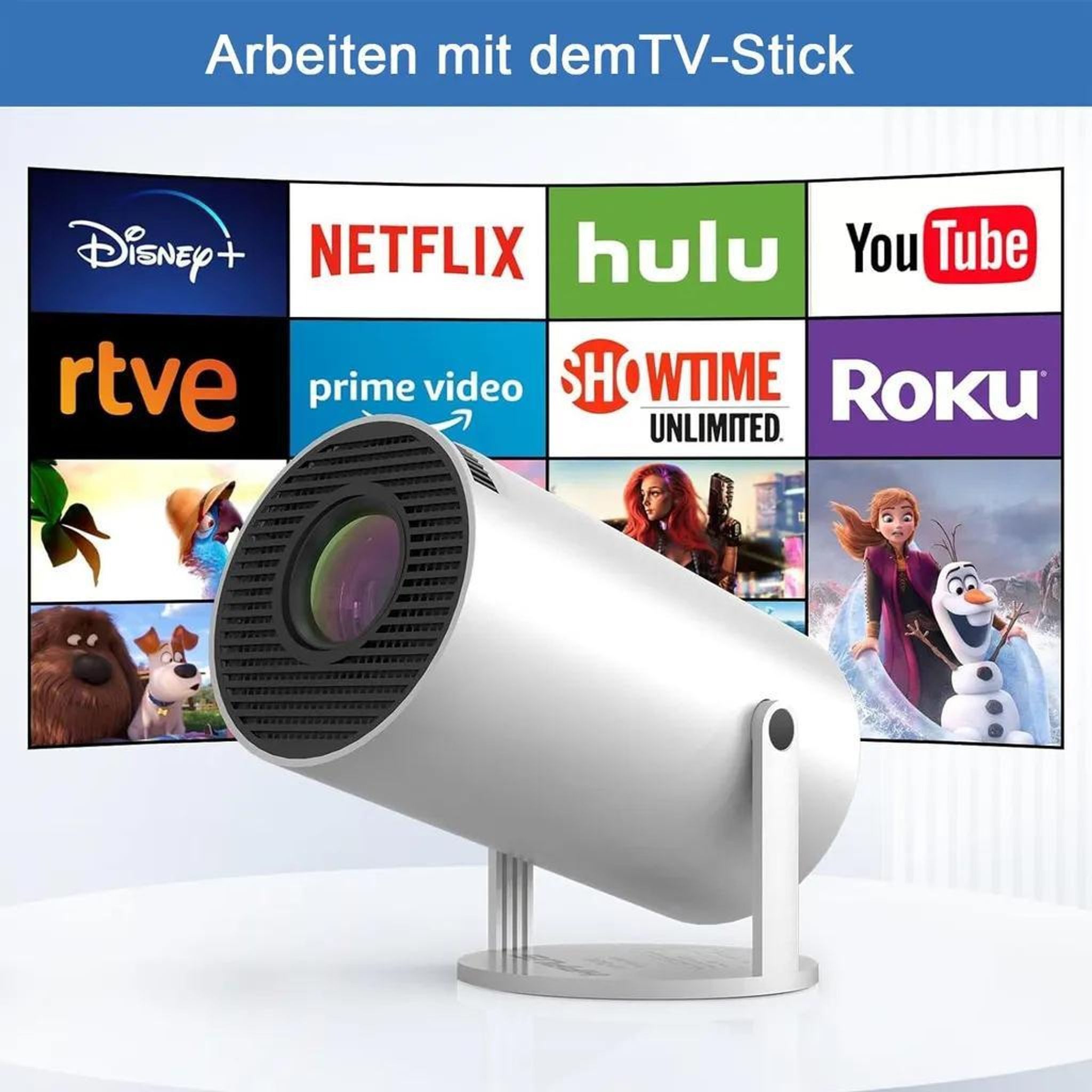 FELIXLEO Beamer 4K WiFi6 BT 50 Android OS 110 Projektor YouTube vorinstalliert 3D-Beamer