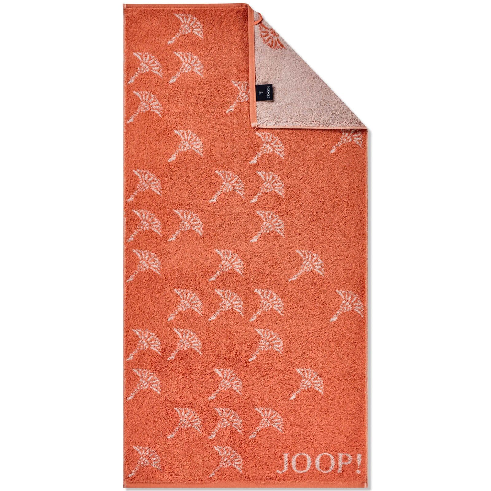 JOOP! Handtuch Duschtuch Move Faded Cornflower Apricot 1691 33, Walkfrottier (1-St), Wendeoptik, Logo, Flauschig