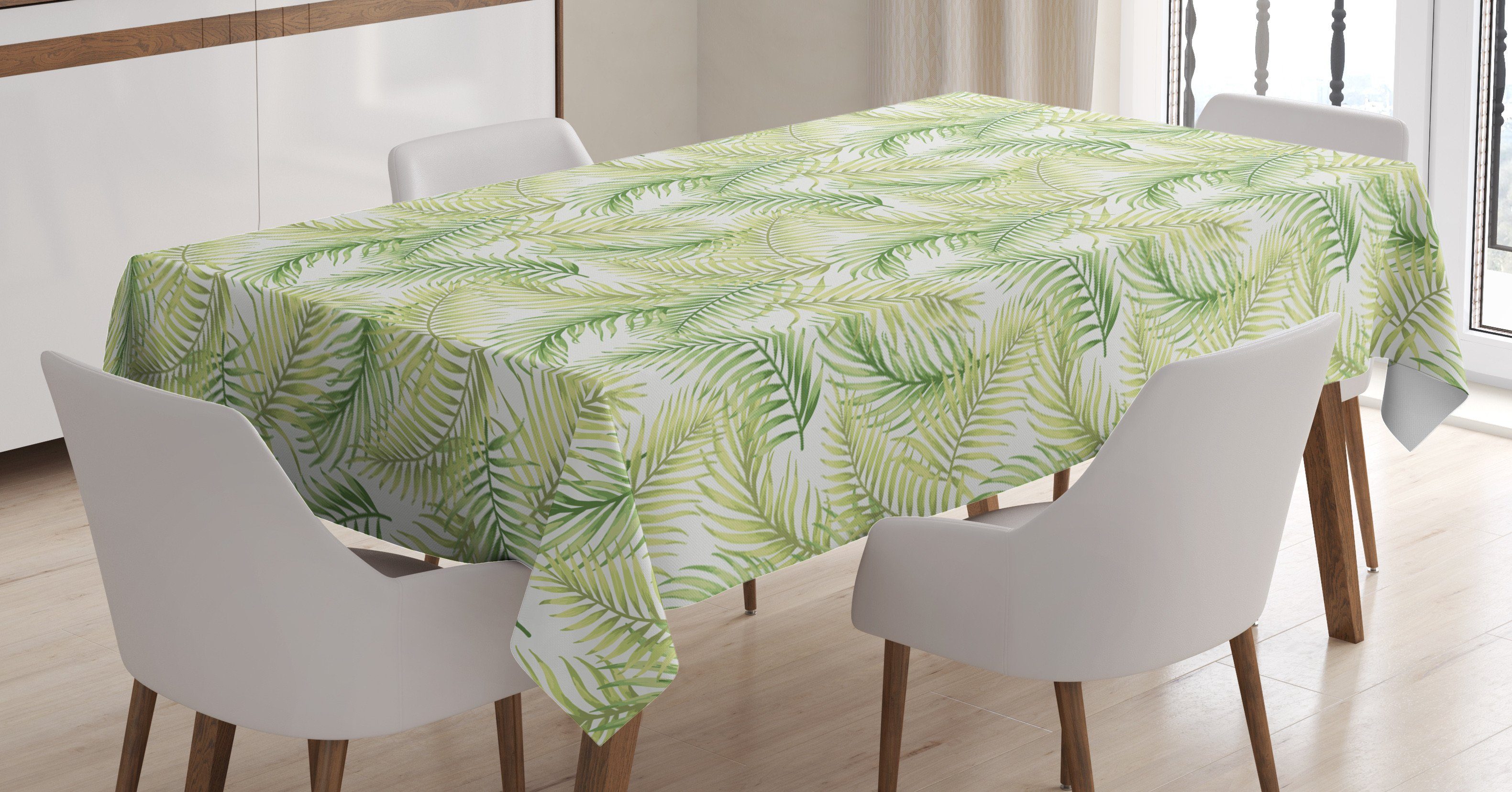 Für Waschbar frische Bereich Farbfest geeignet Tischdecke Außen Palmblatt Abakuhaus Umwelt Klare den Farben,