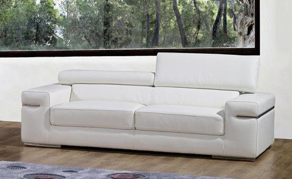 Lounge, Sitz in Sofa Couch 3er Polster 3-Sitzer Europe Made Beiger JVmoebel Ledersofa