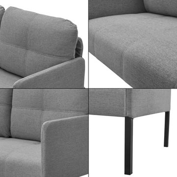 en.casa Sofa, »Reichling« 2-Sitzer Polstercouch Grau