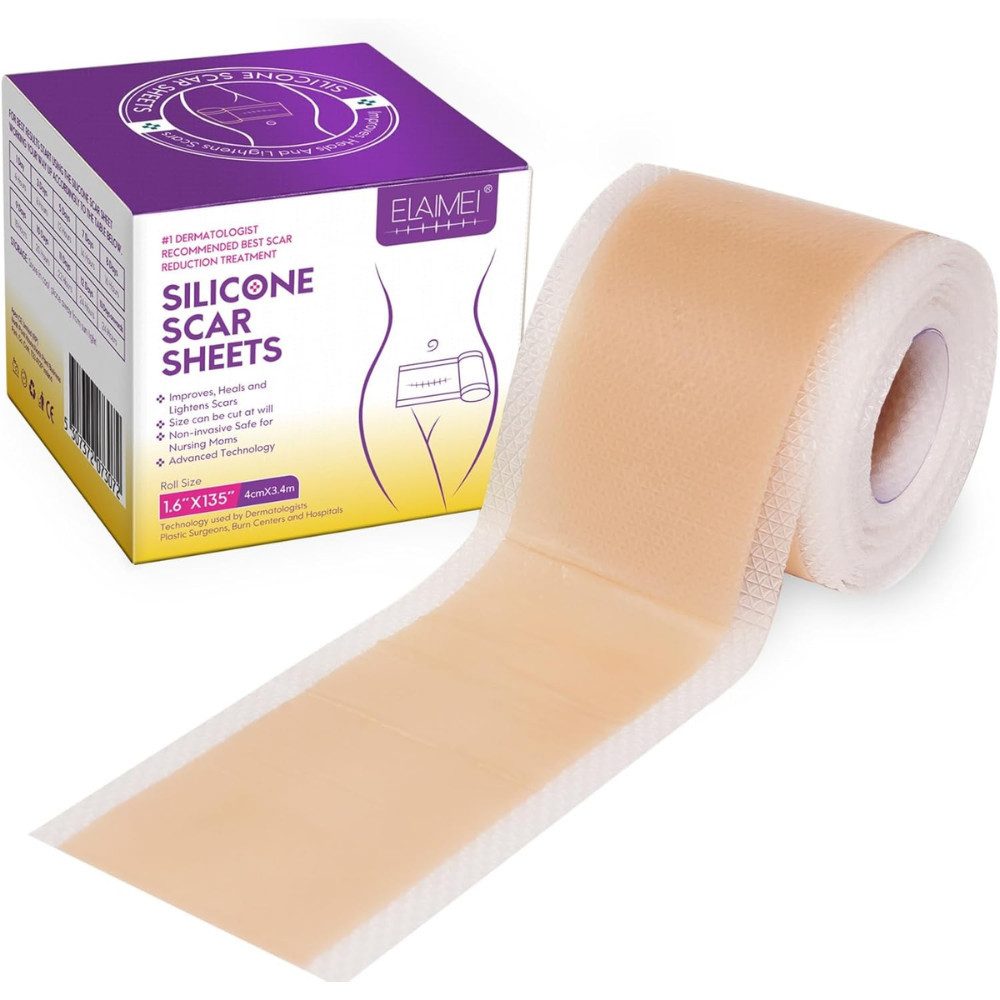 NexGen Beauty & Accessories Wundpflaster Silikonpflaster zur Narbenreduktion 4cm x 340cm Silikon Narbenrolle