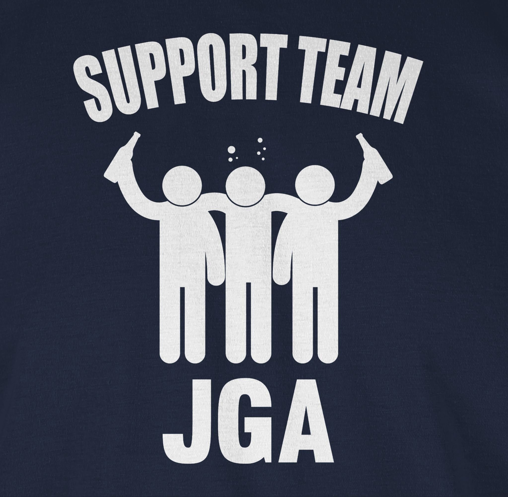 Shirtracer T-Shirt Crew Blau Groom JGA - Männer Support 3 Navy Team