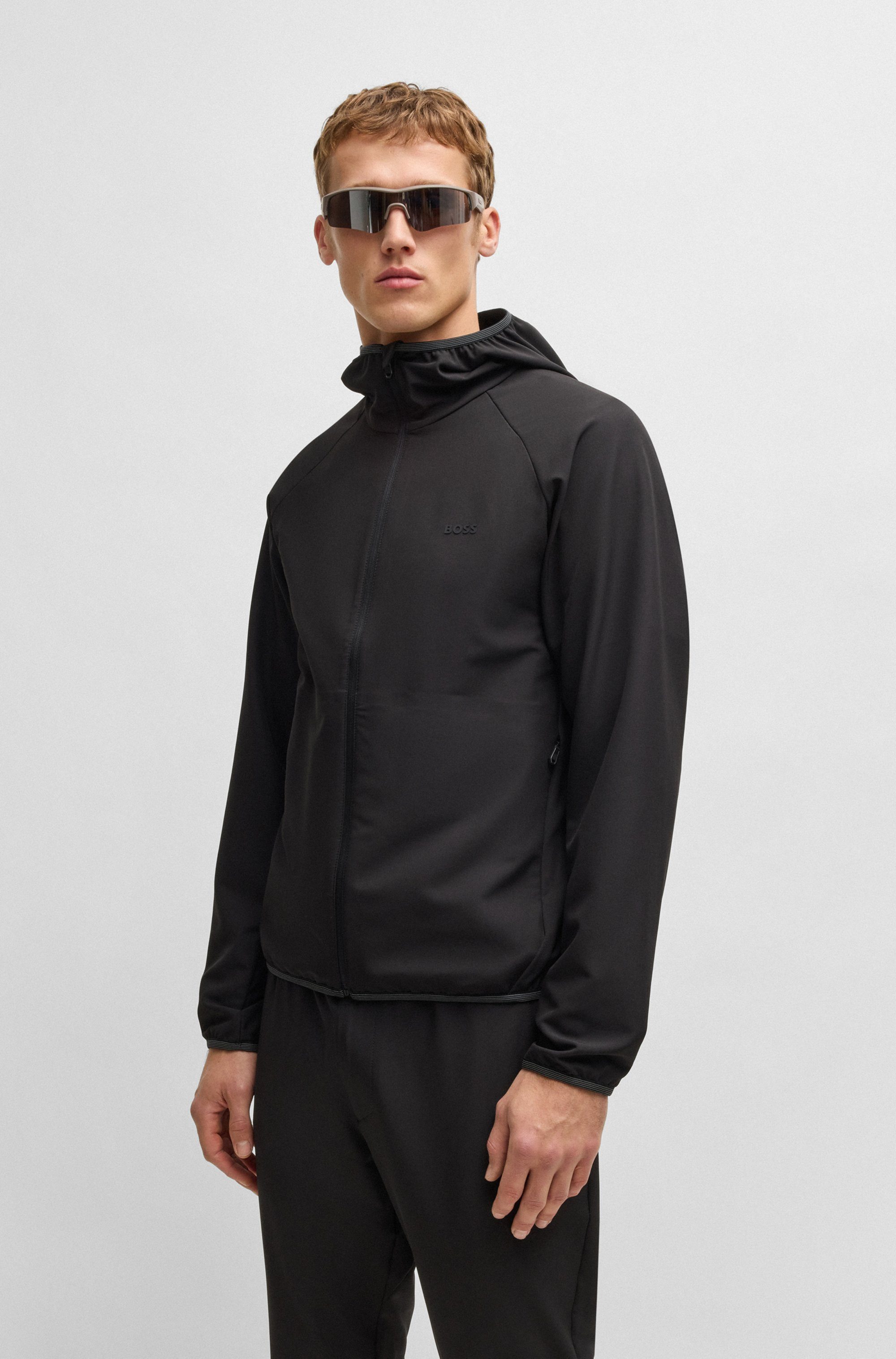 BOSS GREEN Funktionsjacke L Commuter wasserabweisend Funktionsjacke mit gummiertem Label 4 Wege Stretch – Bild 3 von 5