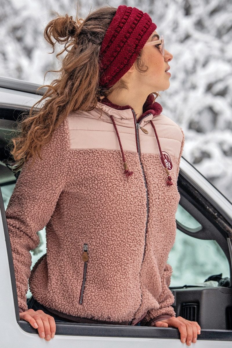 Piz Palü Outdoorjacke Plüschjacke - FALKENSTEIN - rosa