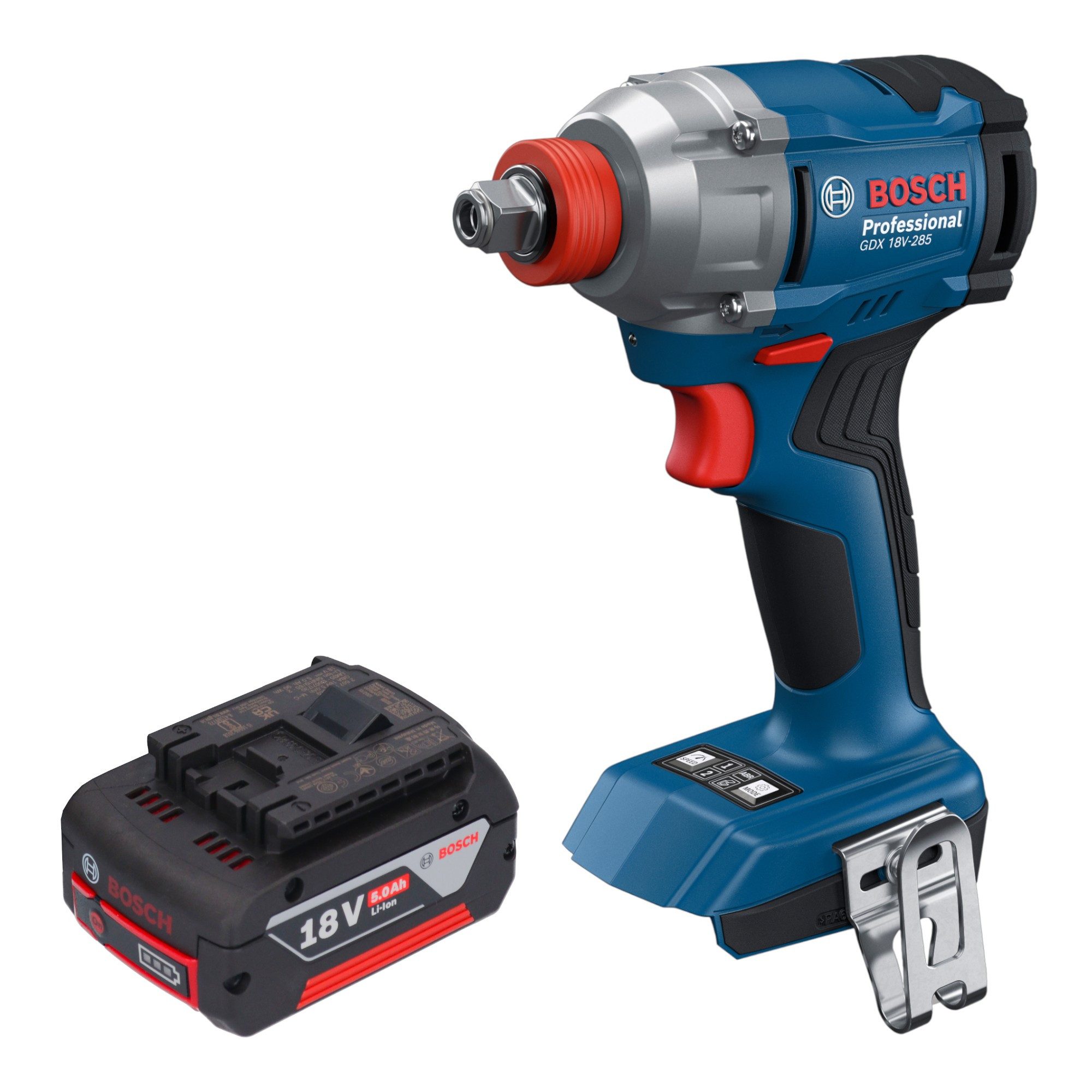 Bosch Professional Akku-Schlagschrauber GDX 18V-285 Professional 18 V 285 Nm 1/4'' + 1x Akku 5,0 Ah - ohne Lad
