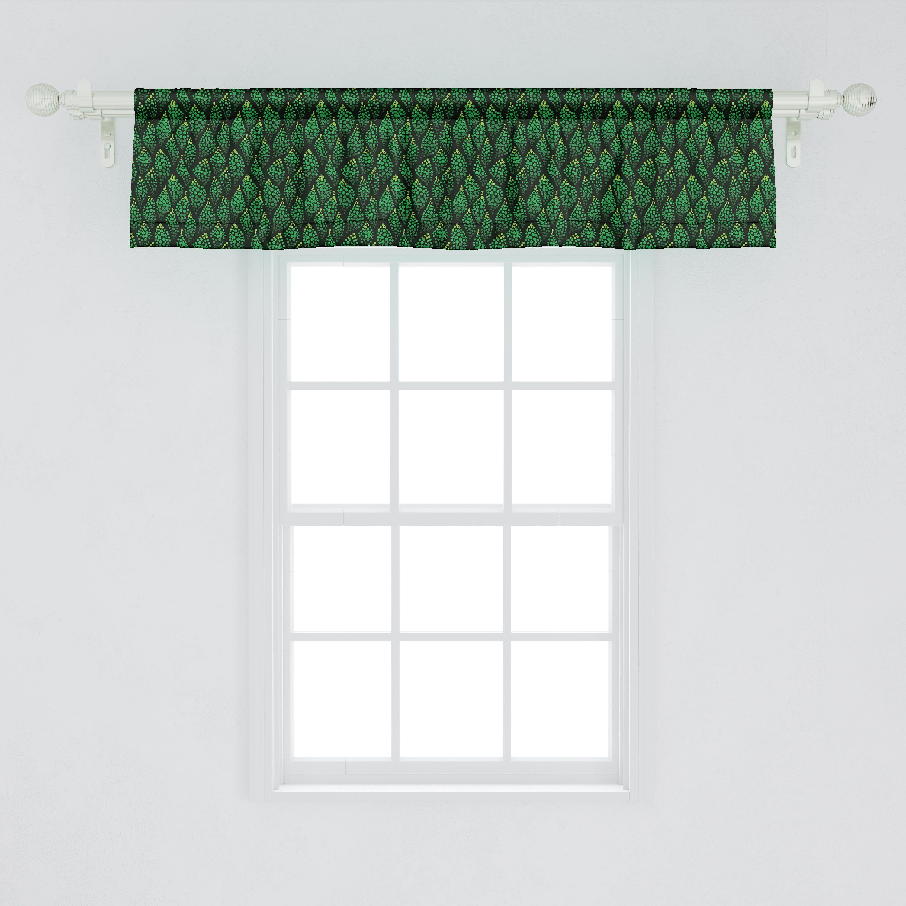 mit Dekor Abakuhaus, Abstrakt Microfaser, für punktierte Scheibengardine Stangentasche, Monochrome Küche Schlafzimmer Vorhang Blätter Volant
