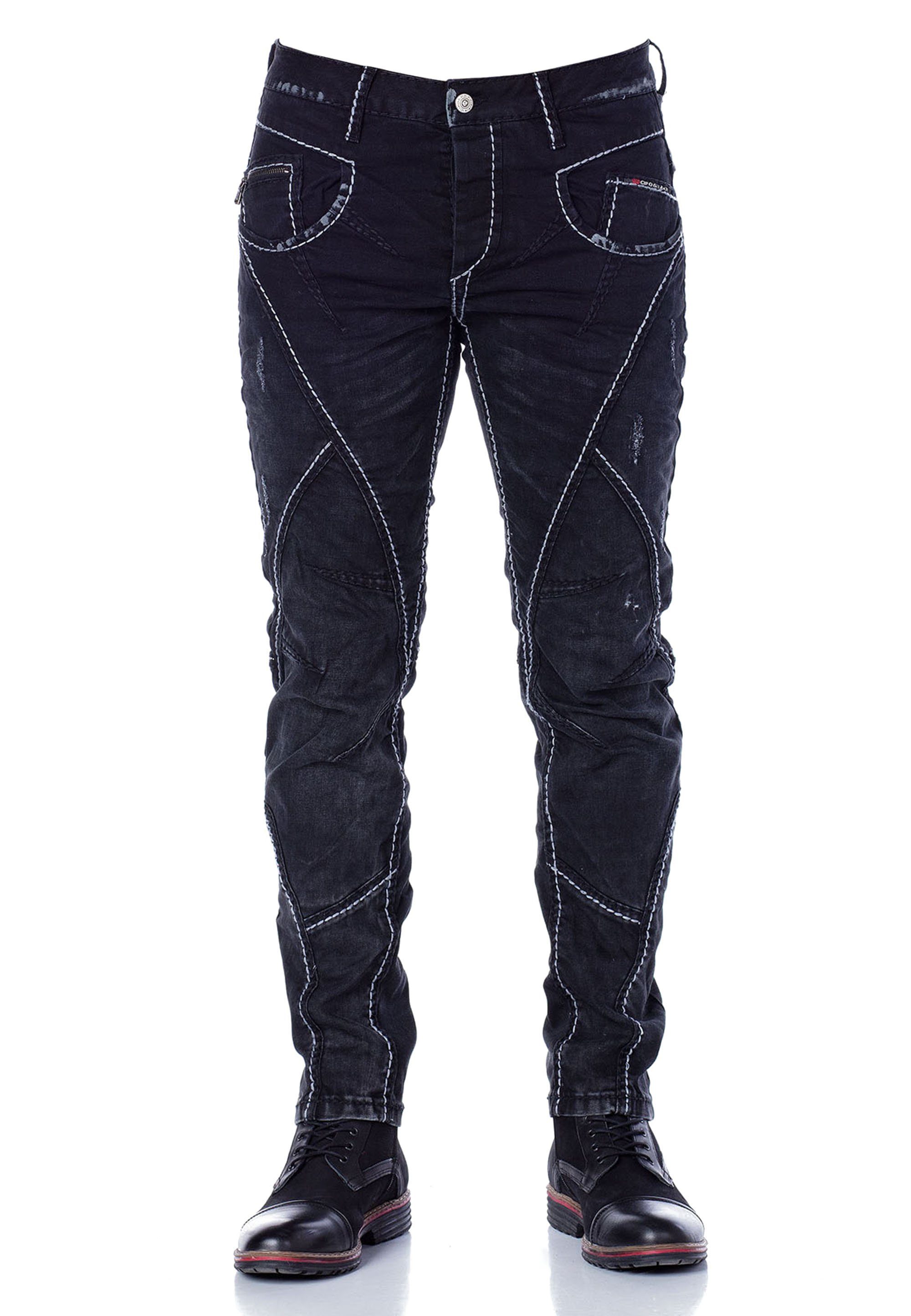 & Fit Cipo extravaganten mit Bequeme Teilungsnähten Straight Jeans in Baxx