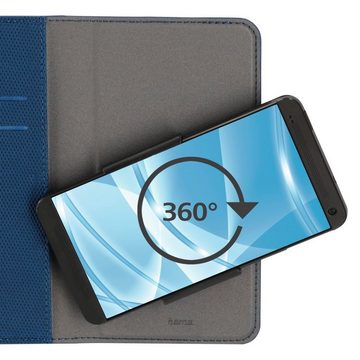 Hama Handyhülle Universal Booklet bis 5,8" Klapp-Tasche Blau, Schutz-Hülle Case Bag Book-Cover Etui Kartenfach Magnet-Verschluss