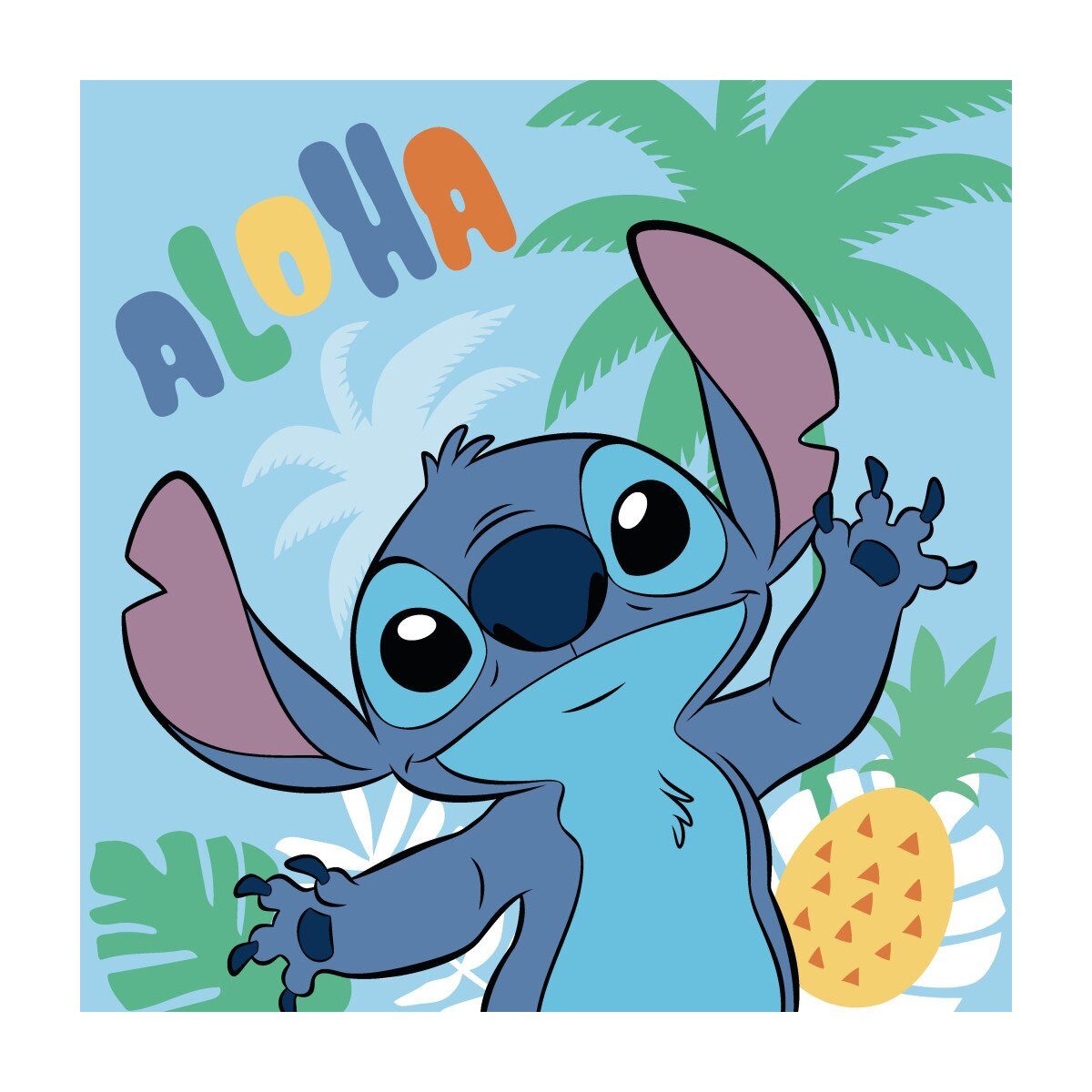 Lilo & Stitch Handtücher Lilo & Stitch Handtuch 30x30cm – Ananas Motiv für Kids, 100% Baumwolle (1-St)