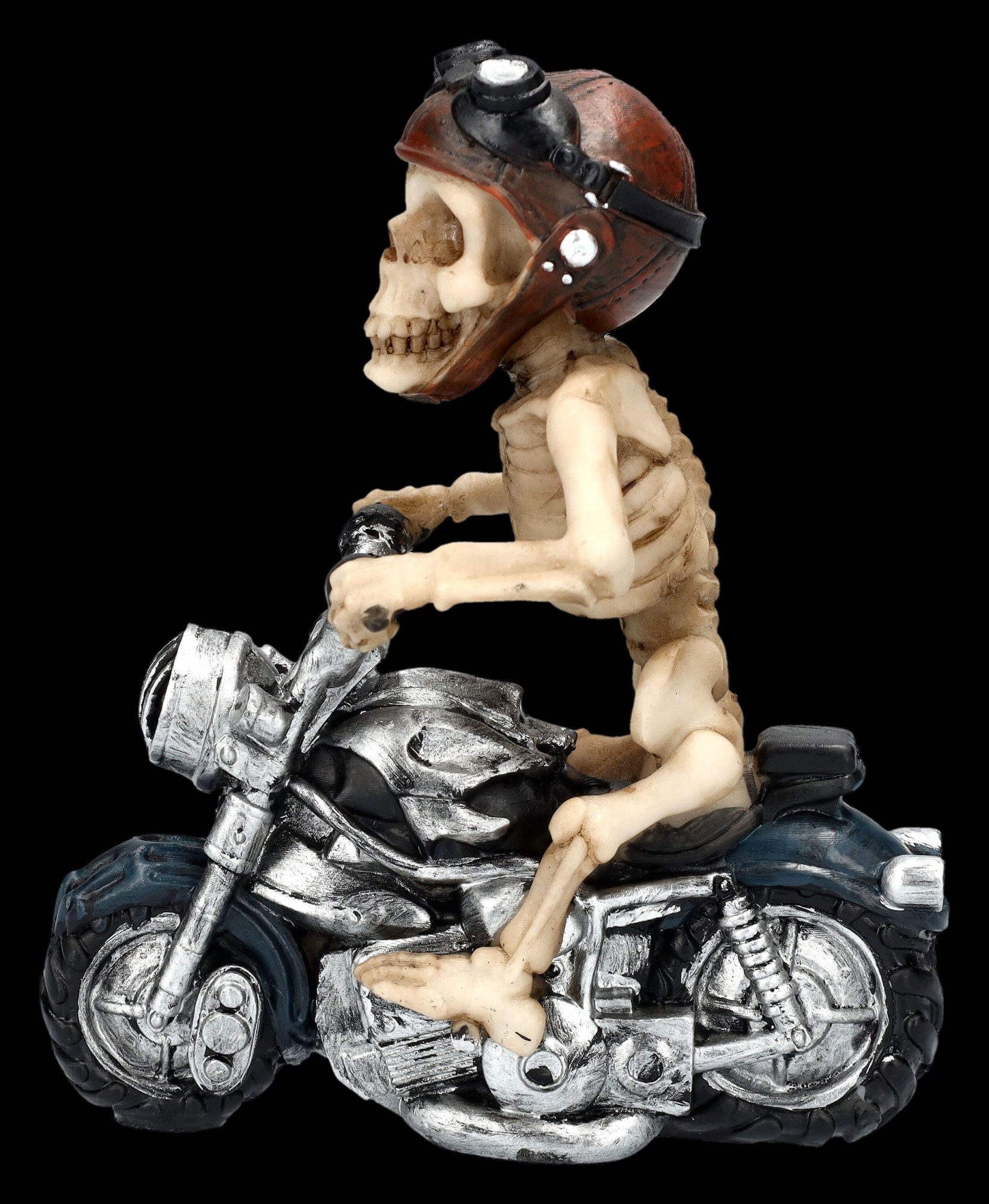 Figuren Shop GmbH Dekofigur Skelettfigur auf Motorrad - Skelecruiser - Skelett Dekofigur Biker