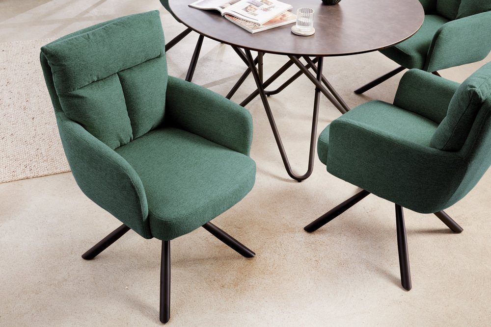 riess-ambiente Polsterstuhl BIG GEORGE greige / schwarz (Einzelartikel, 1 St), Esszimmer · 360° drehbar · mit Armlehne · Retro