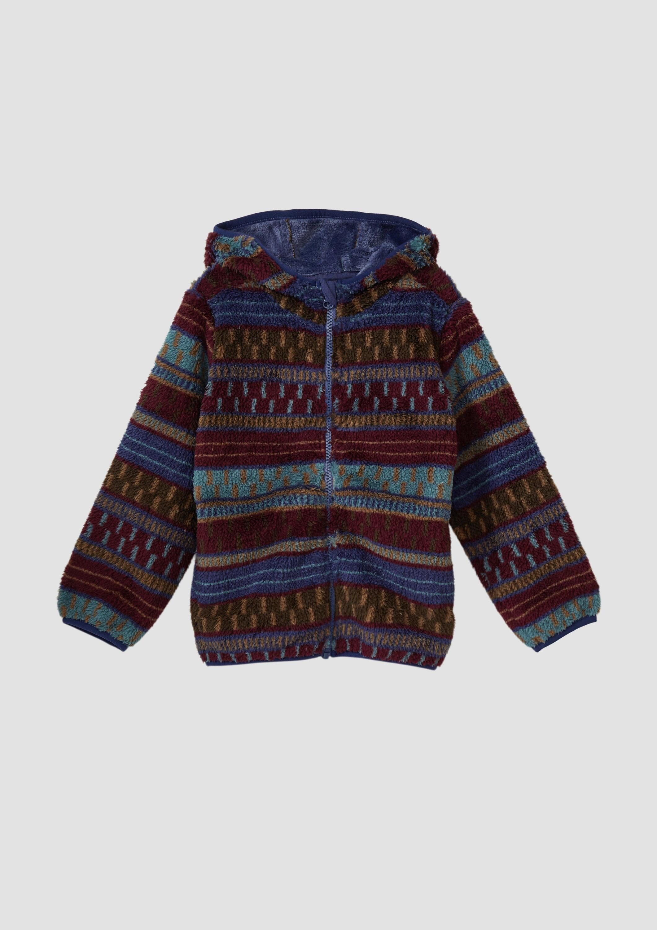 s.Oliver Funktionsjacke Indoor-Jacke Jacke aus kuscheligem Teddy-Plüsch mit Kapuze