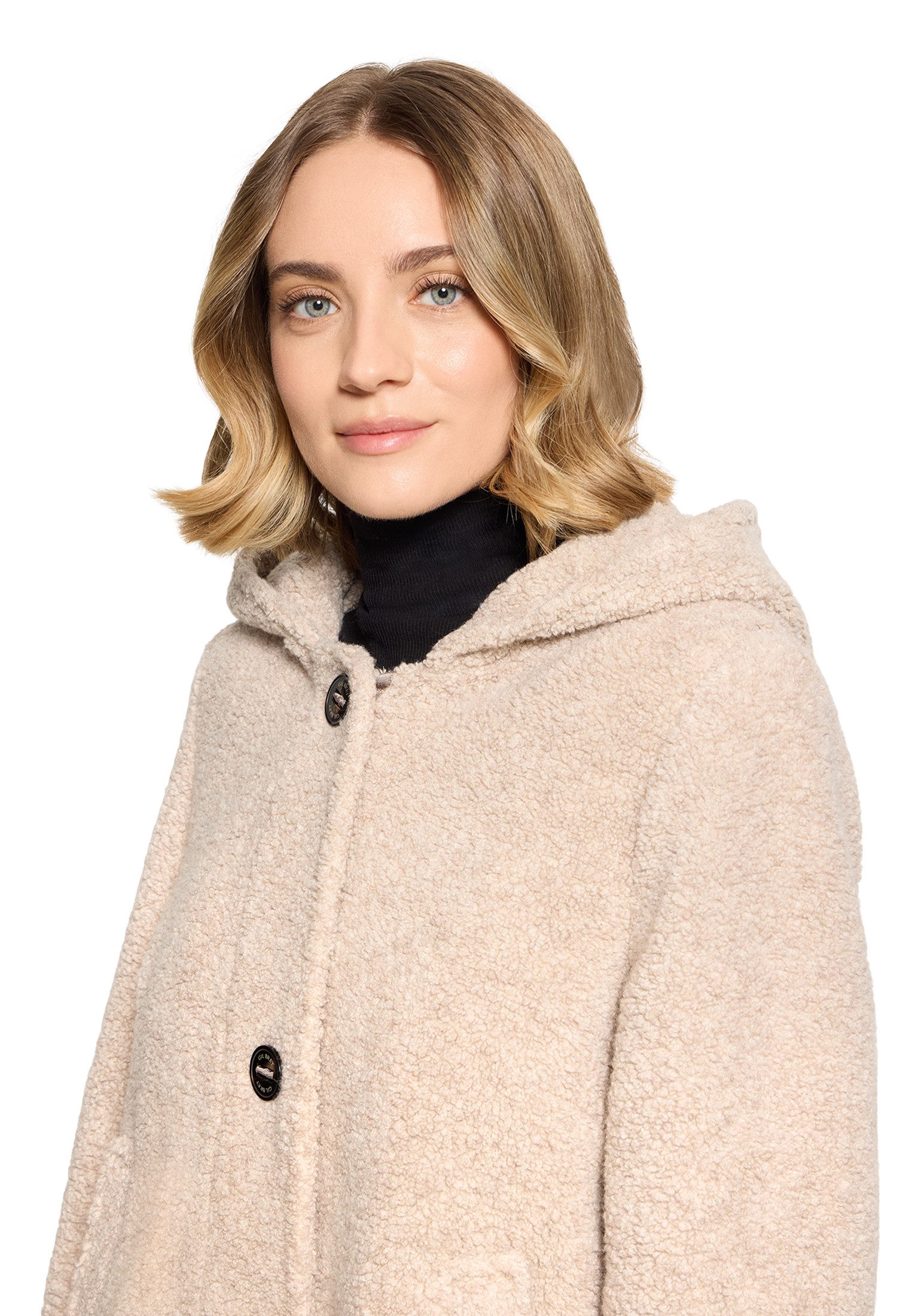 Gil Bret Wolljacke Fleecejacke mit Kapuze und Knopfverschluss