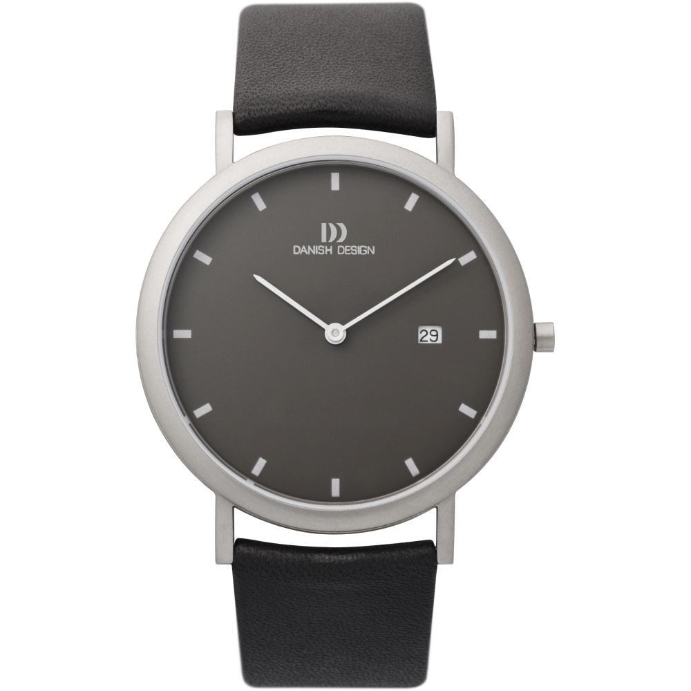 Danish Design Titanuhr DANISH DESIGN Herren Armbanduhr ELBE IQ13Q881 grau D. 39 mm Lederband